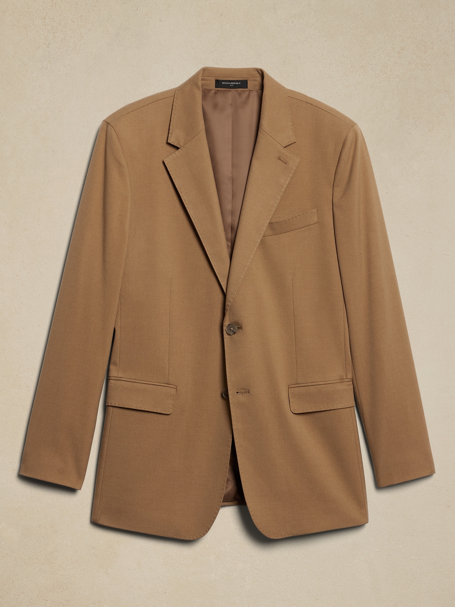 Tailored-Fit Camel Suit Jacket