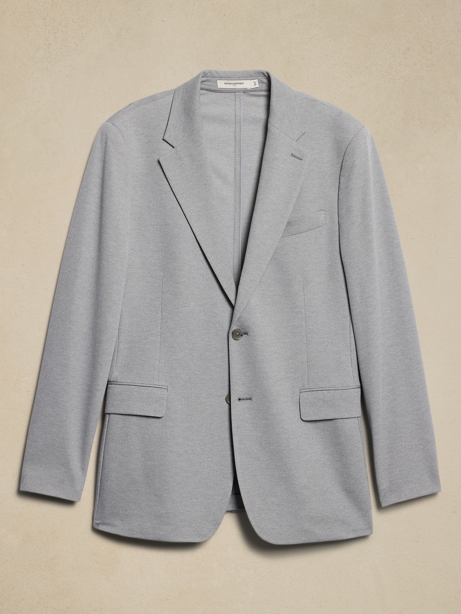 Tailored-Fit Lt Gray Knit Suit Jacket