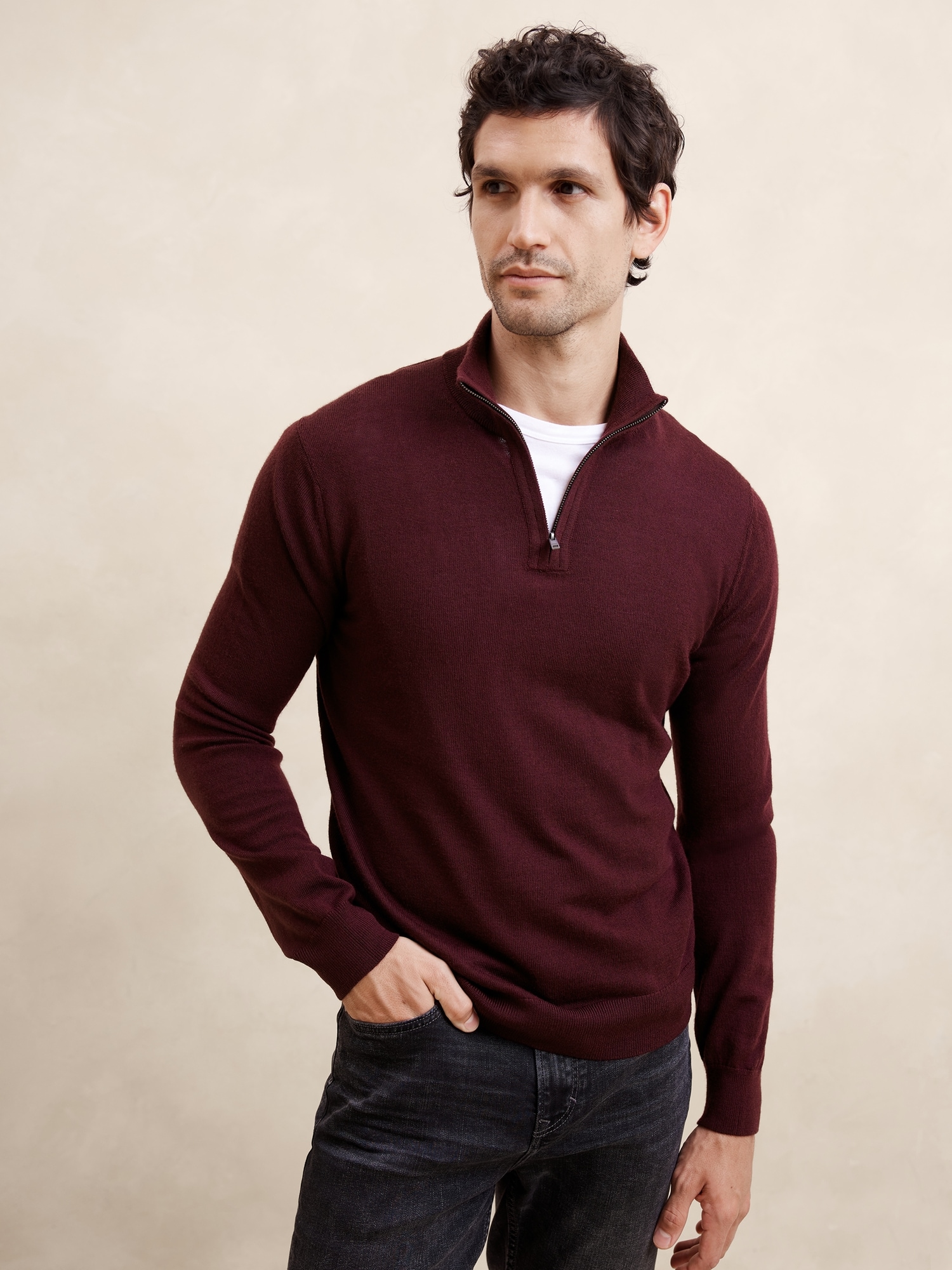 Banana republic quarter zip sweater best sale