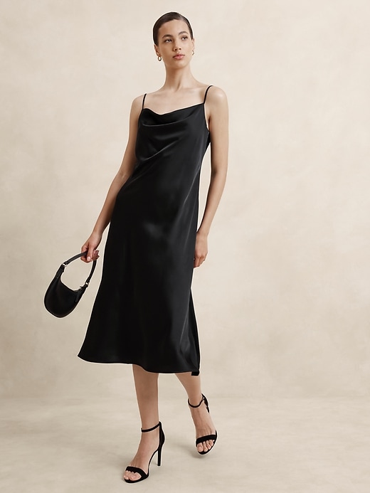 blue dress for baby girl Banana Republic Black Lace Cocktail Dress with Satin Skirt – SilkRoll main image 1