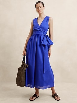 Banana Republic ★ 涼しげな着心地の一着 Voile Wrap ドレス Voile Wrap-Waist Maxi Dress | Banana Republic Factory