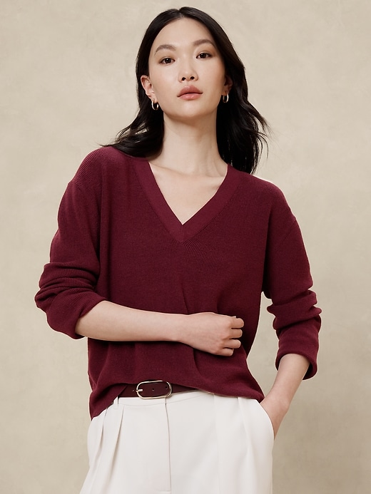 Trendyol Maglione Donna Regular Fit Scollo A V In Maglia - Basic, Blu Scuro - Composizione 100% Acrilico - 3