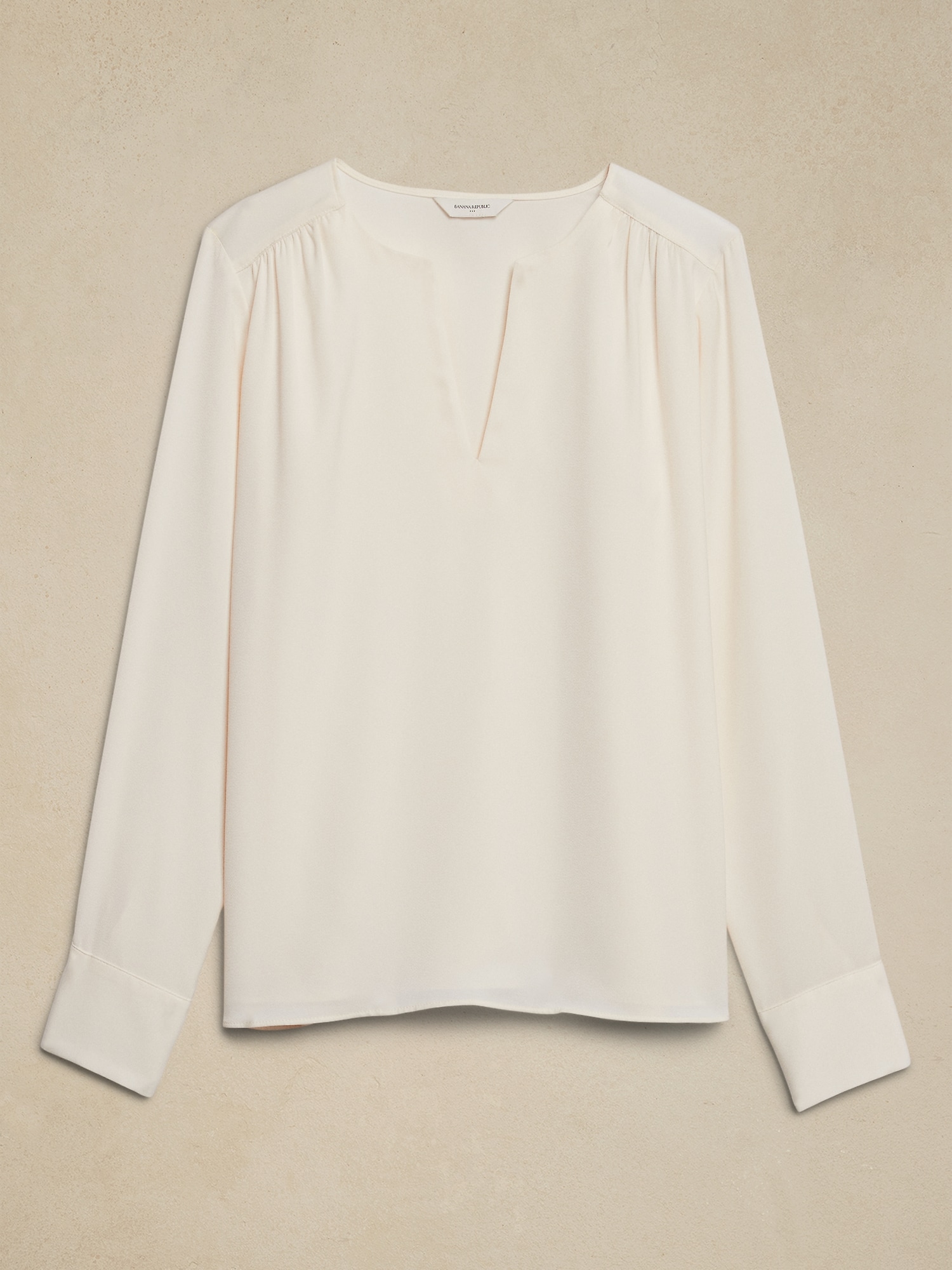 Shirred-Neck Blouse