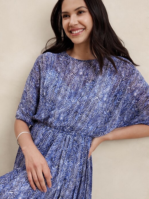 chiffon pleated midi dress banana republic NWT Banana Republic Navy Blue Chiffon Pleated Midi Long Sleeve Dress Petite Sz 0