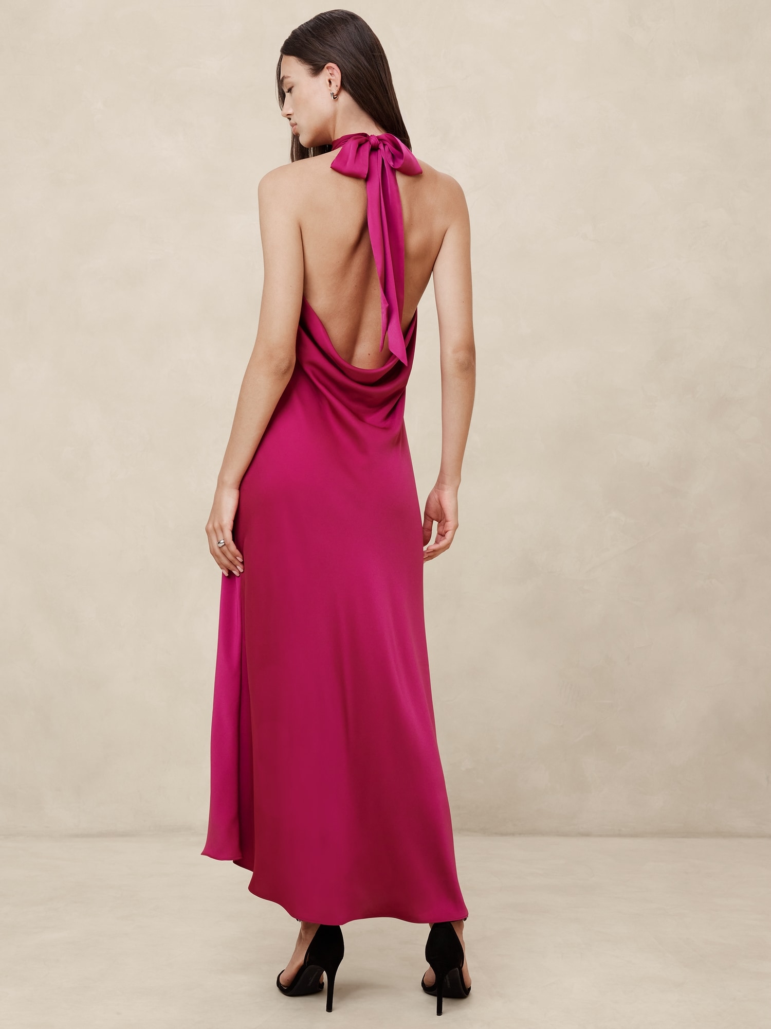 Silky Open-Back Maxi Dress