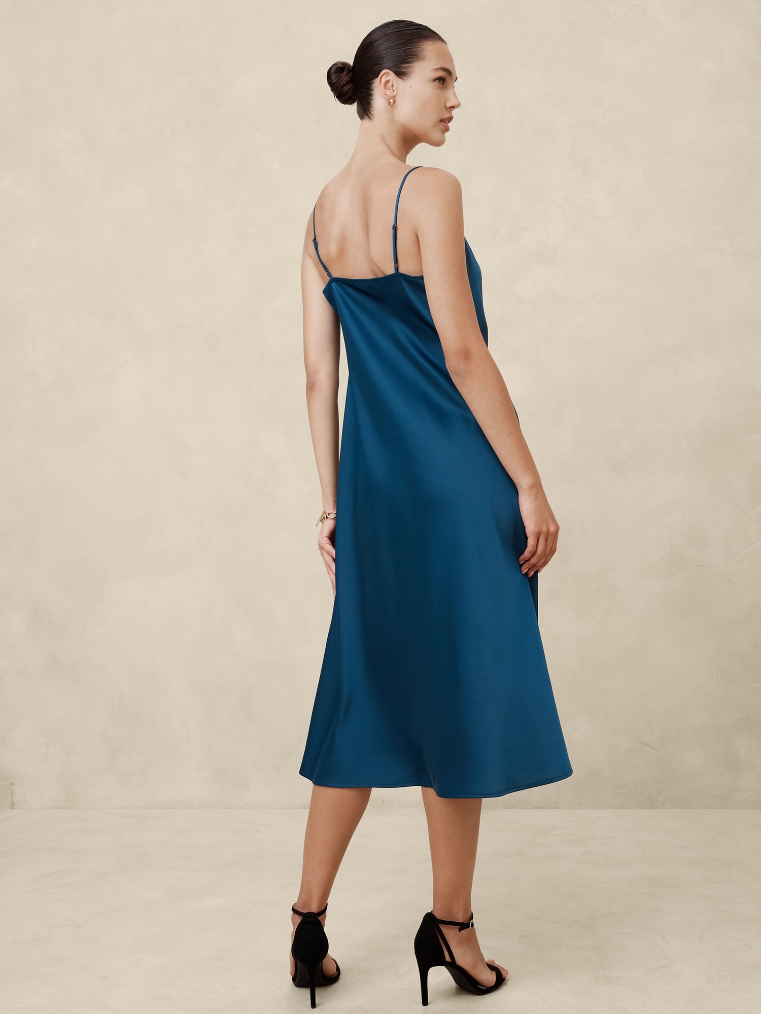 Satin Midi Slip Dress