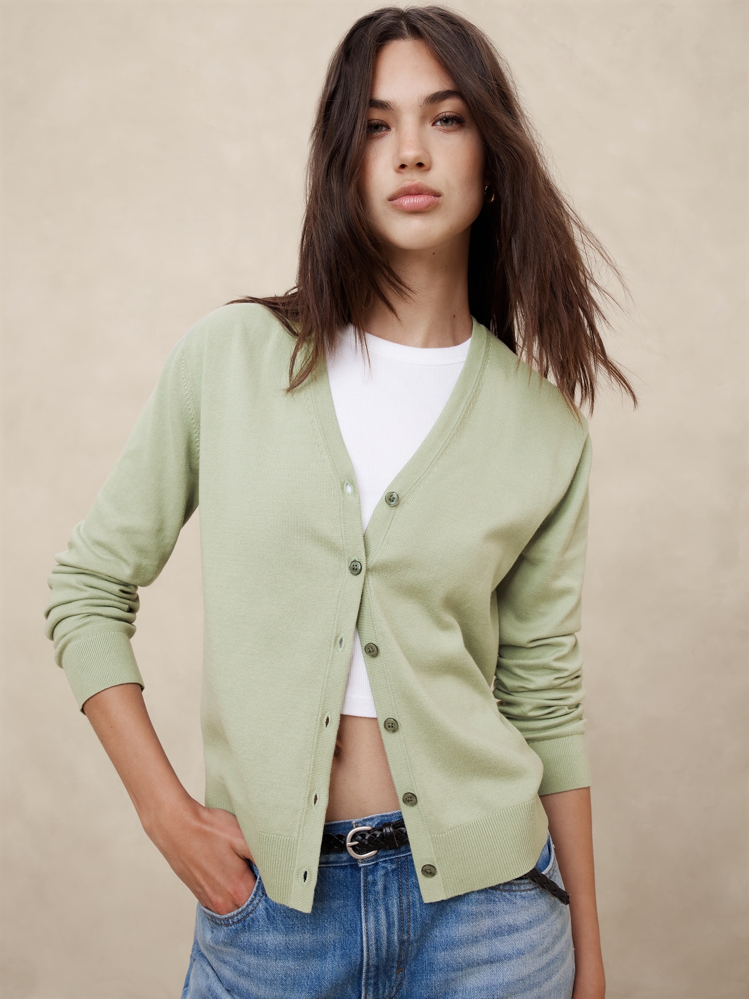 Banana republic green cardigan best sale