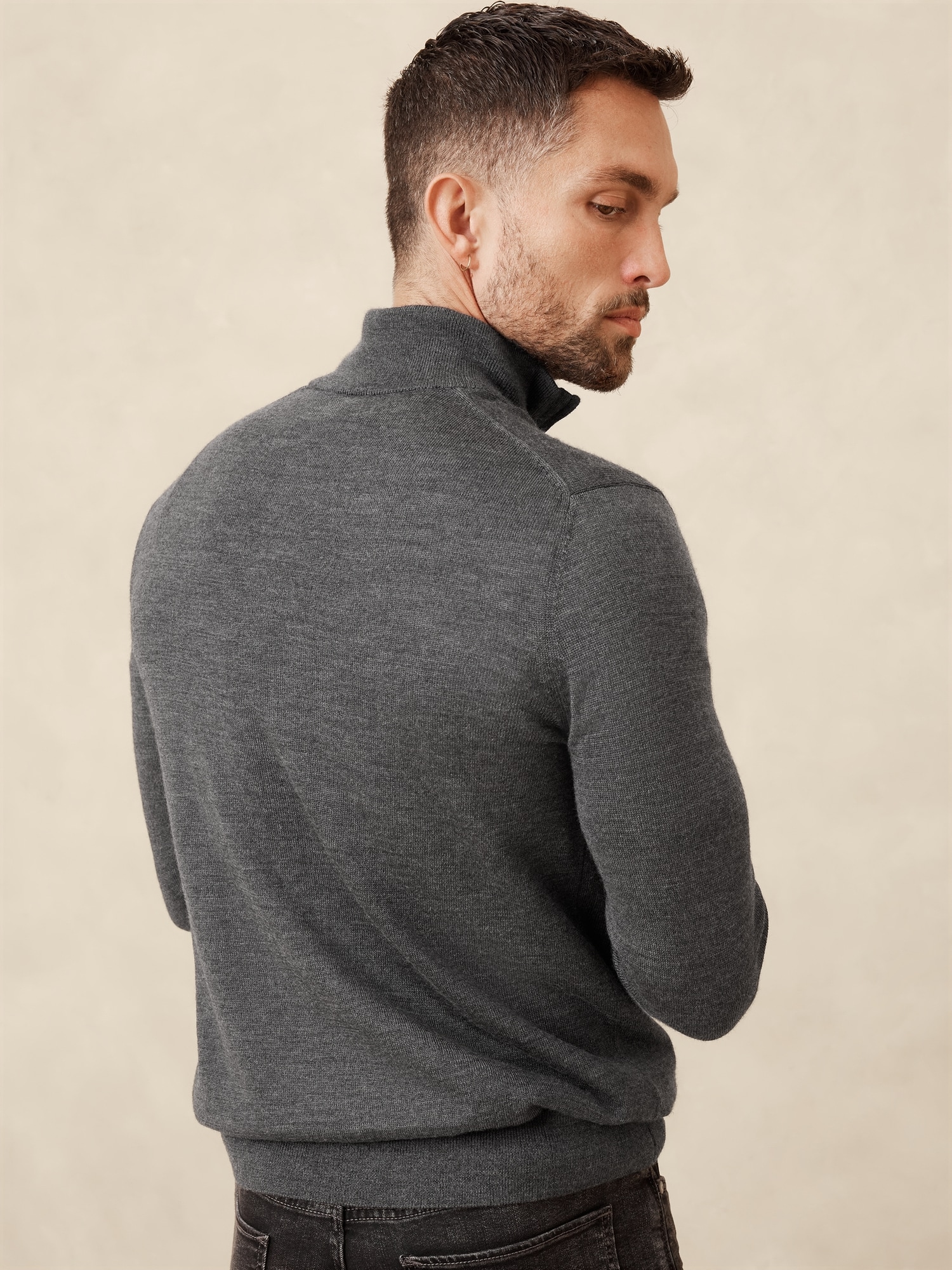 Merino Wool Quarter-Zip Sweater