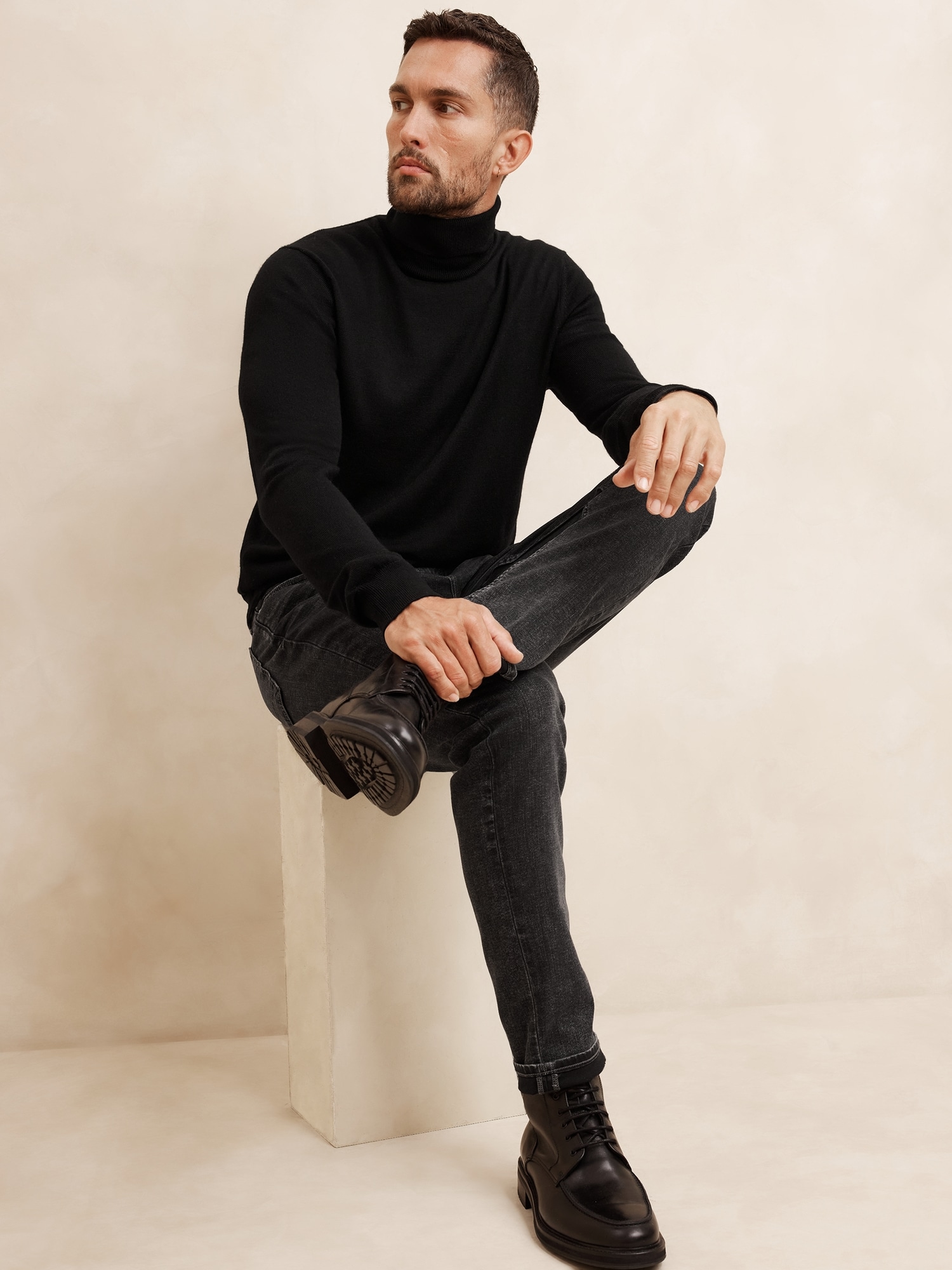 Merino Wool Turtleneck Sweater