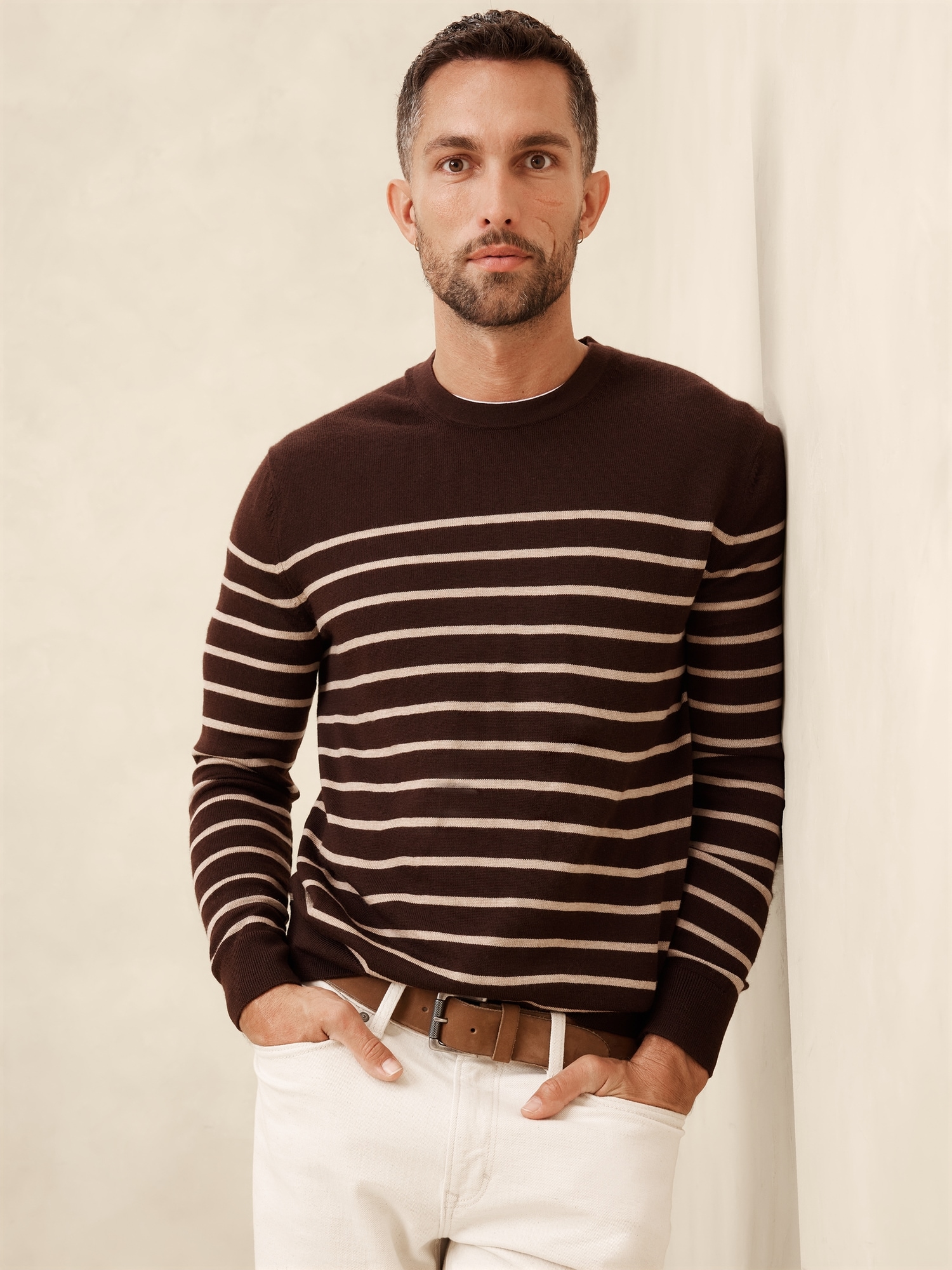 Merino Wool Sweater - Beige