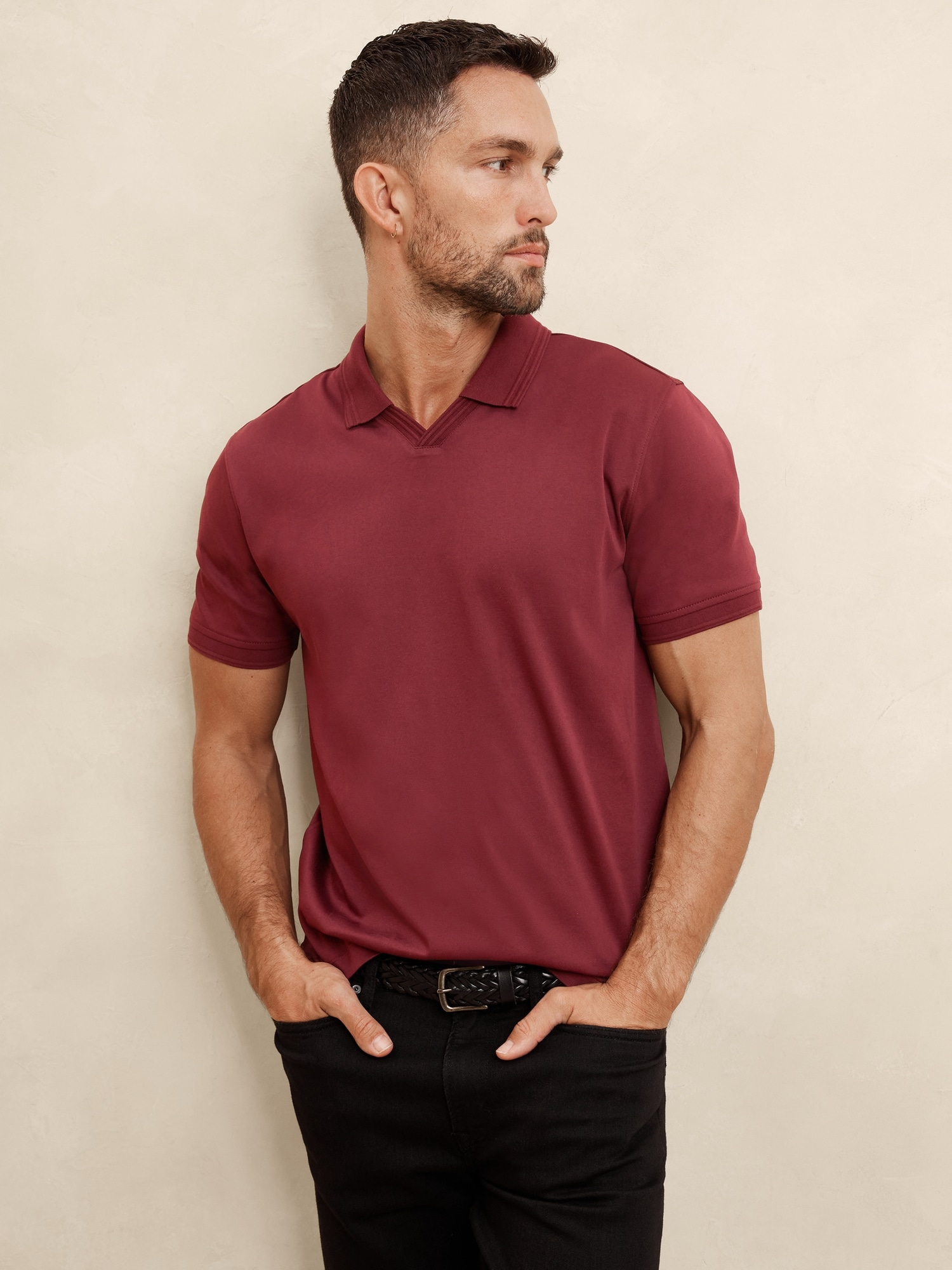 Luxe Touch Johnny Collar Shirt