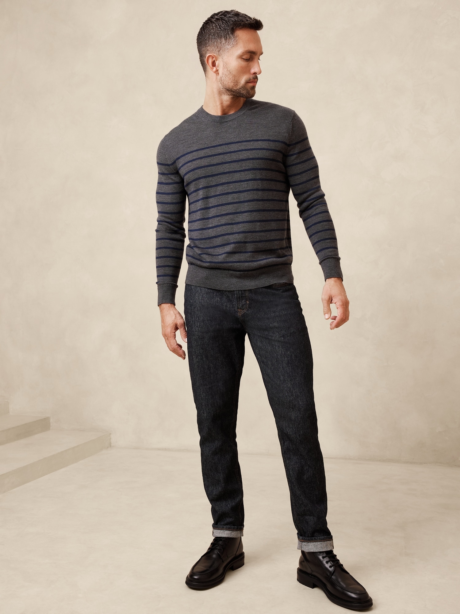 Merino Wool Sweater - Blue