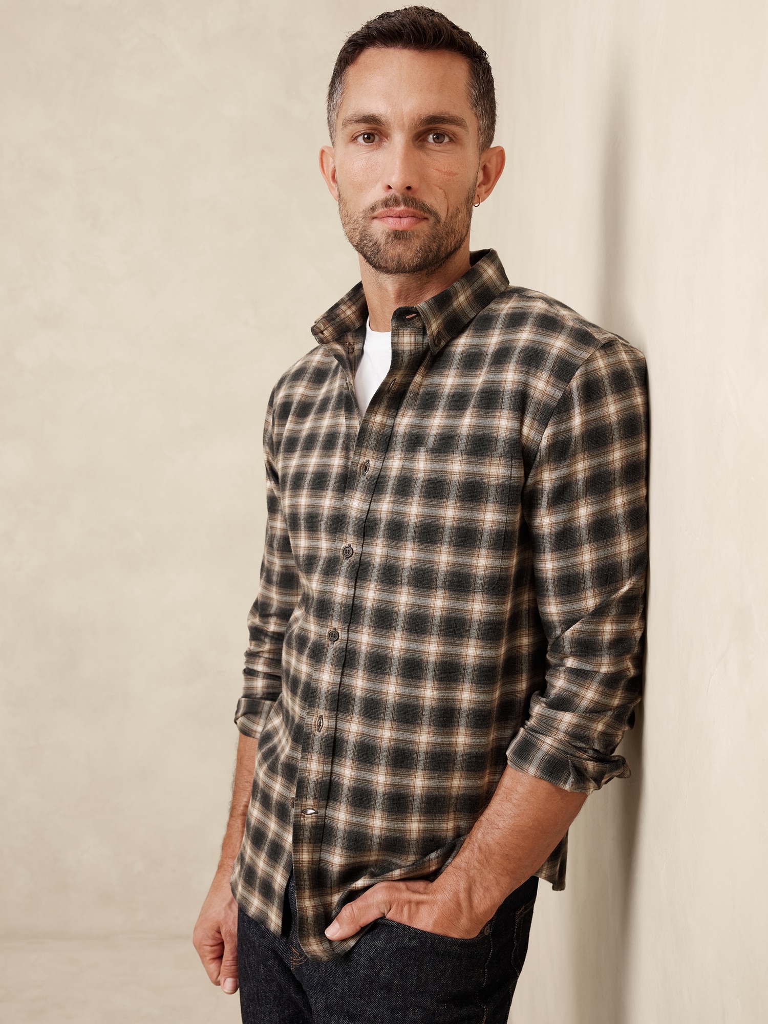 Slim Lightweight Flannel Shirt