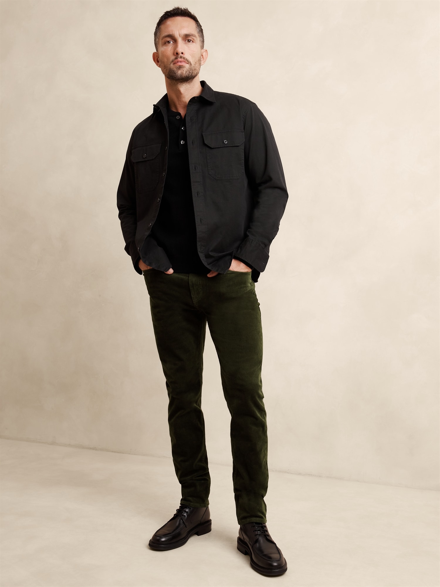 Slim Travel Corduroy Pant - Green