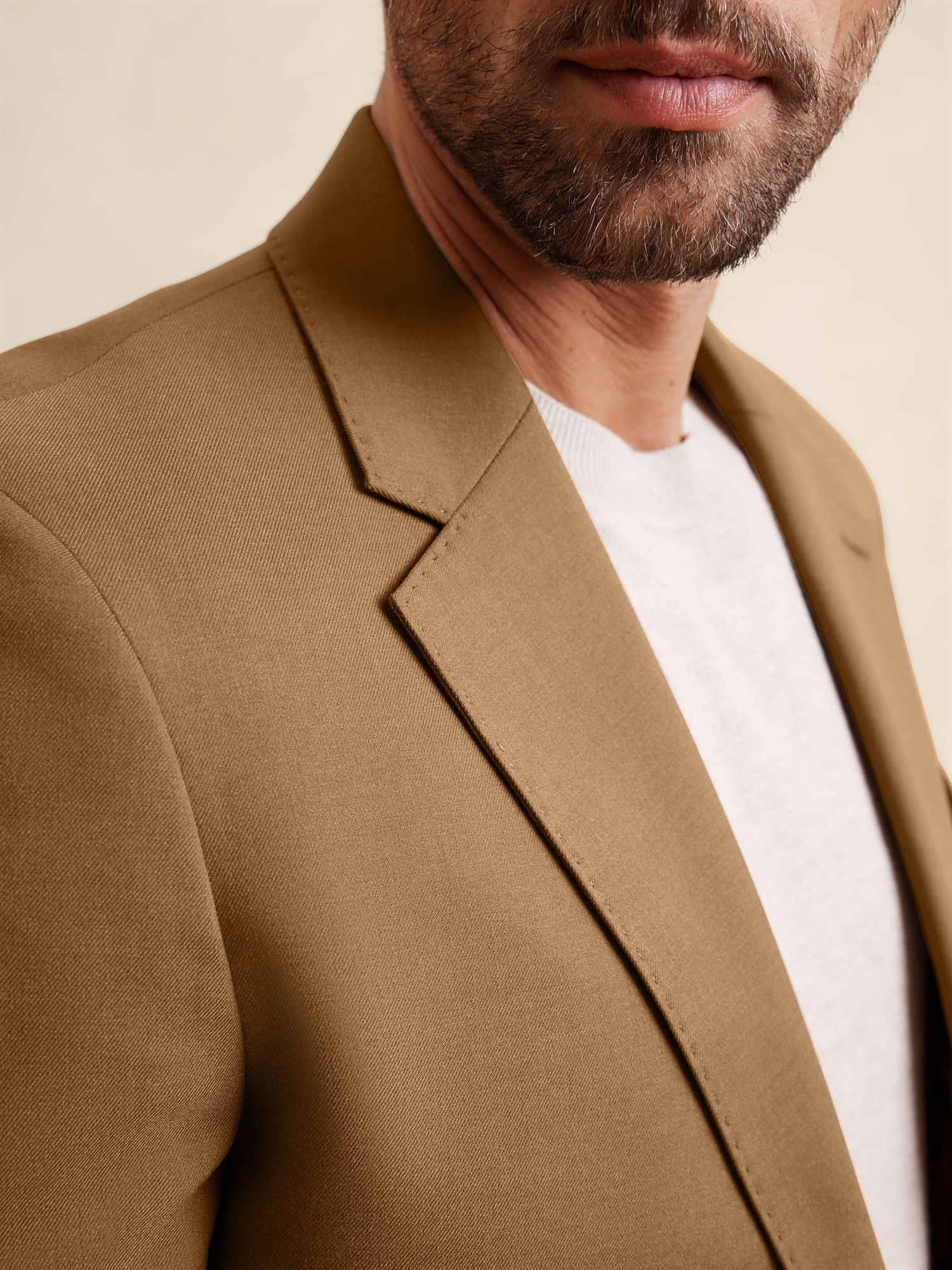 Tailored-Fit Camel Suit Jacket