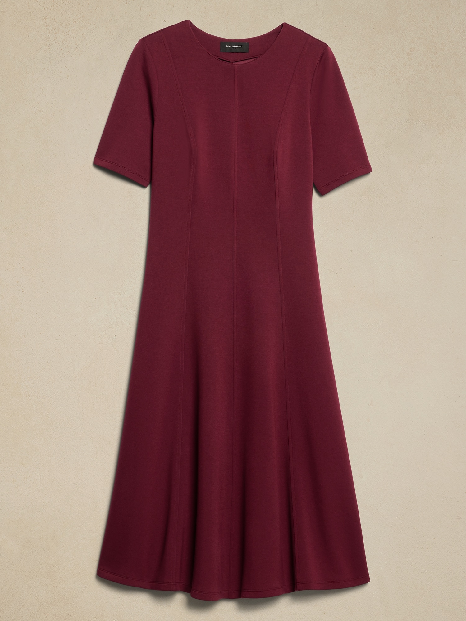 Soft Touch Scuba Seamed Midi Dress