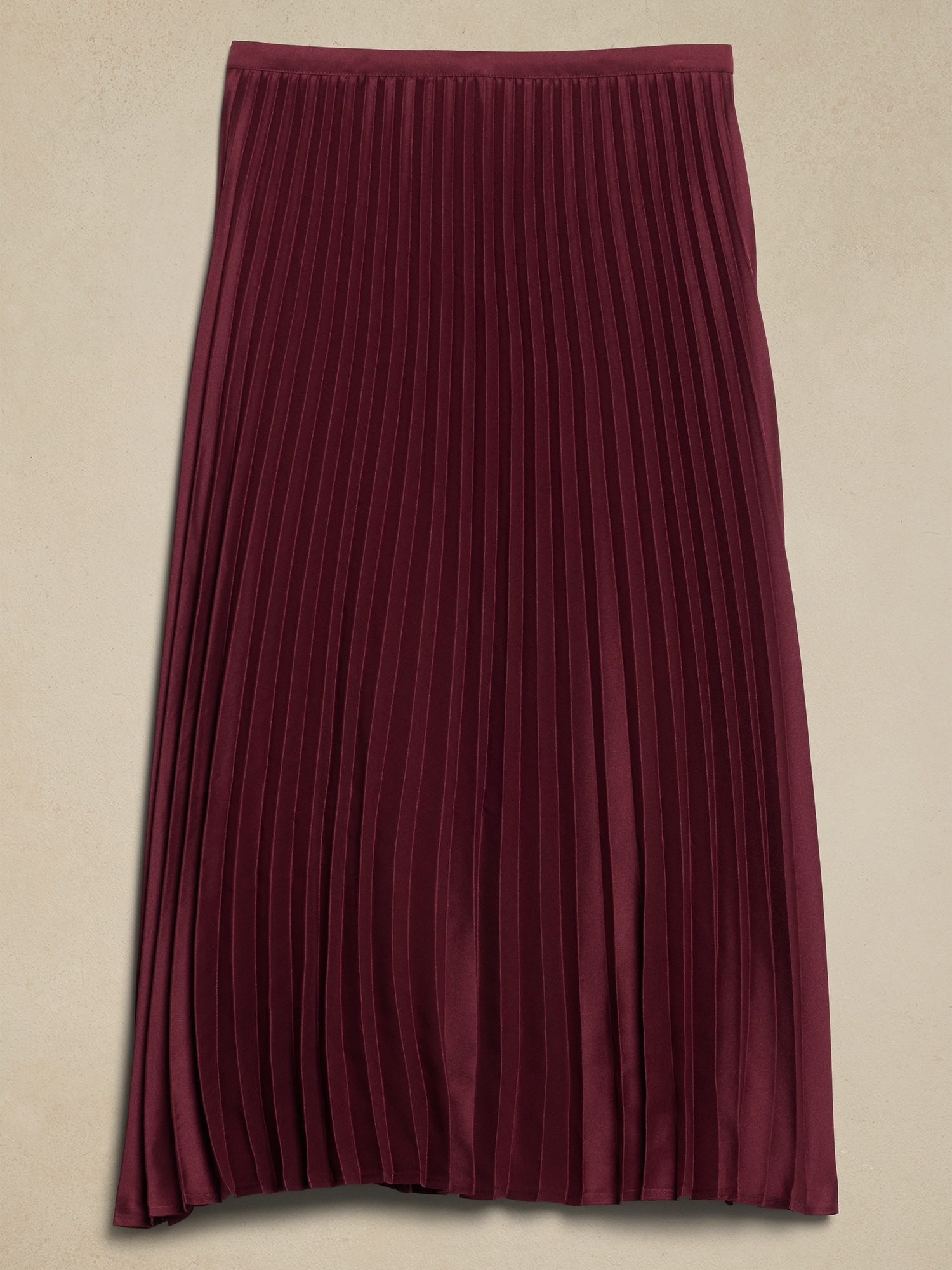 Silky Pleated Midi Skirt