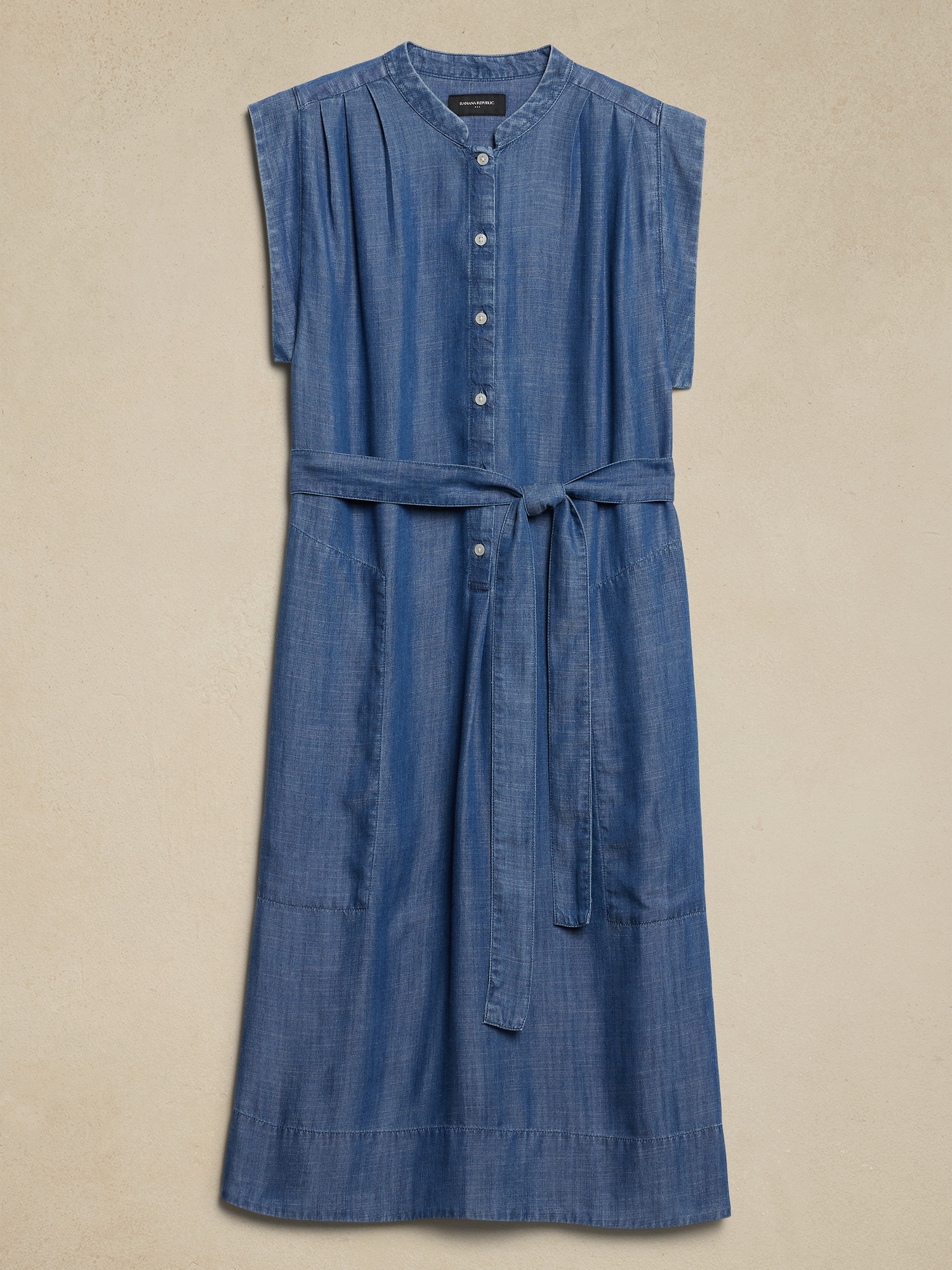 Chambray Midi Shift Shirtdress