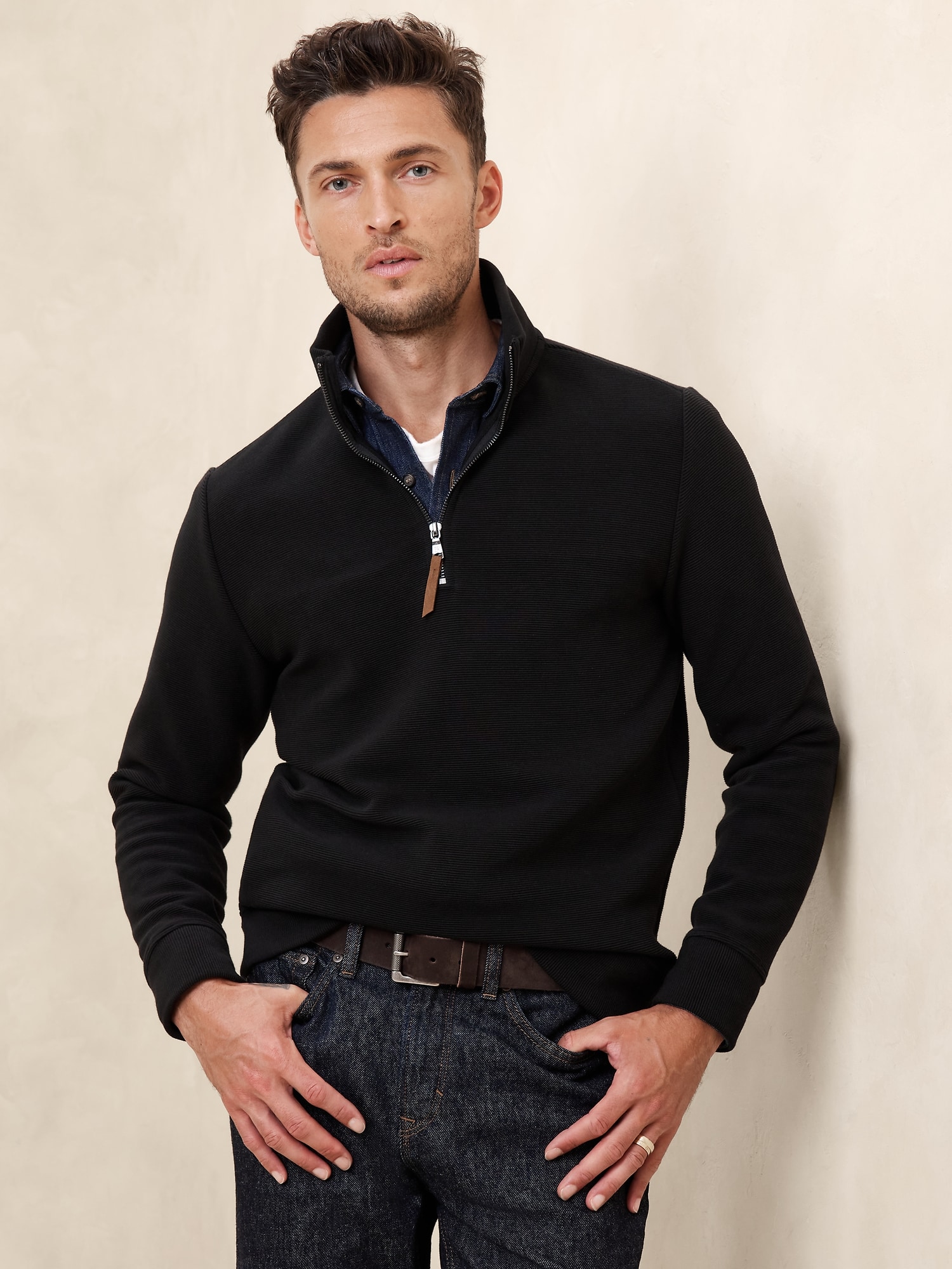 Ottoman Half-Zip - Black