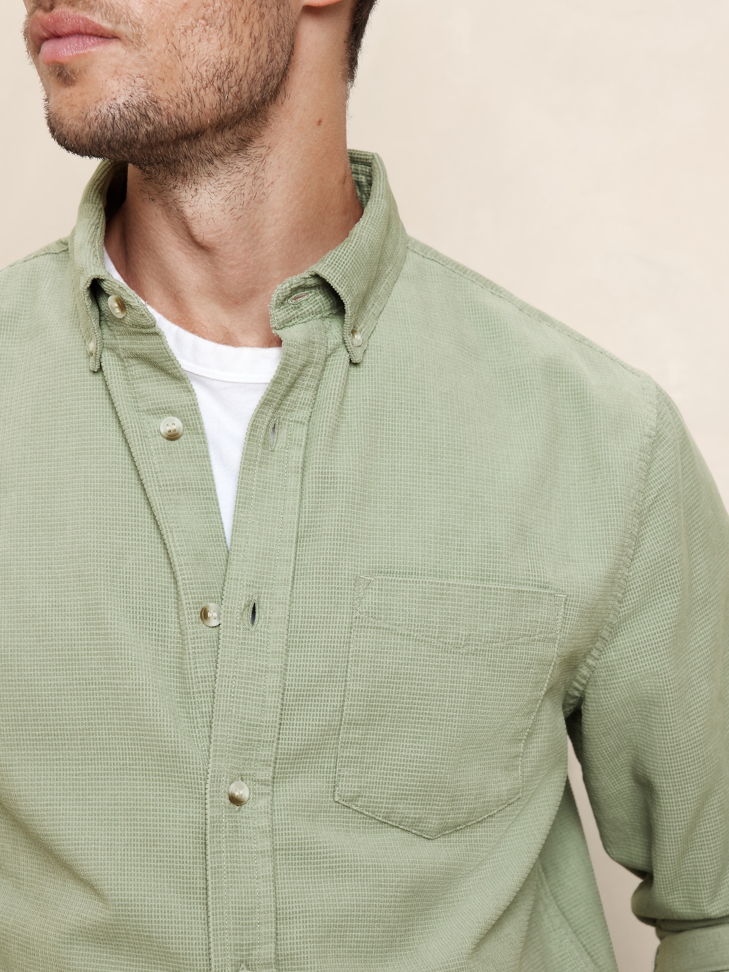 Slim Textured Corduroy Shirt