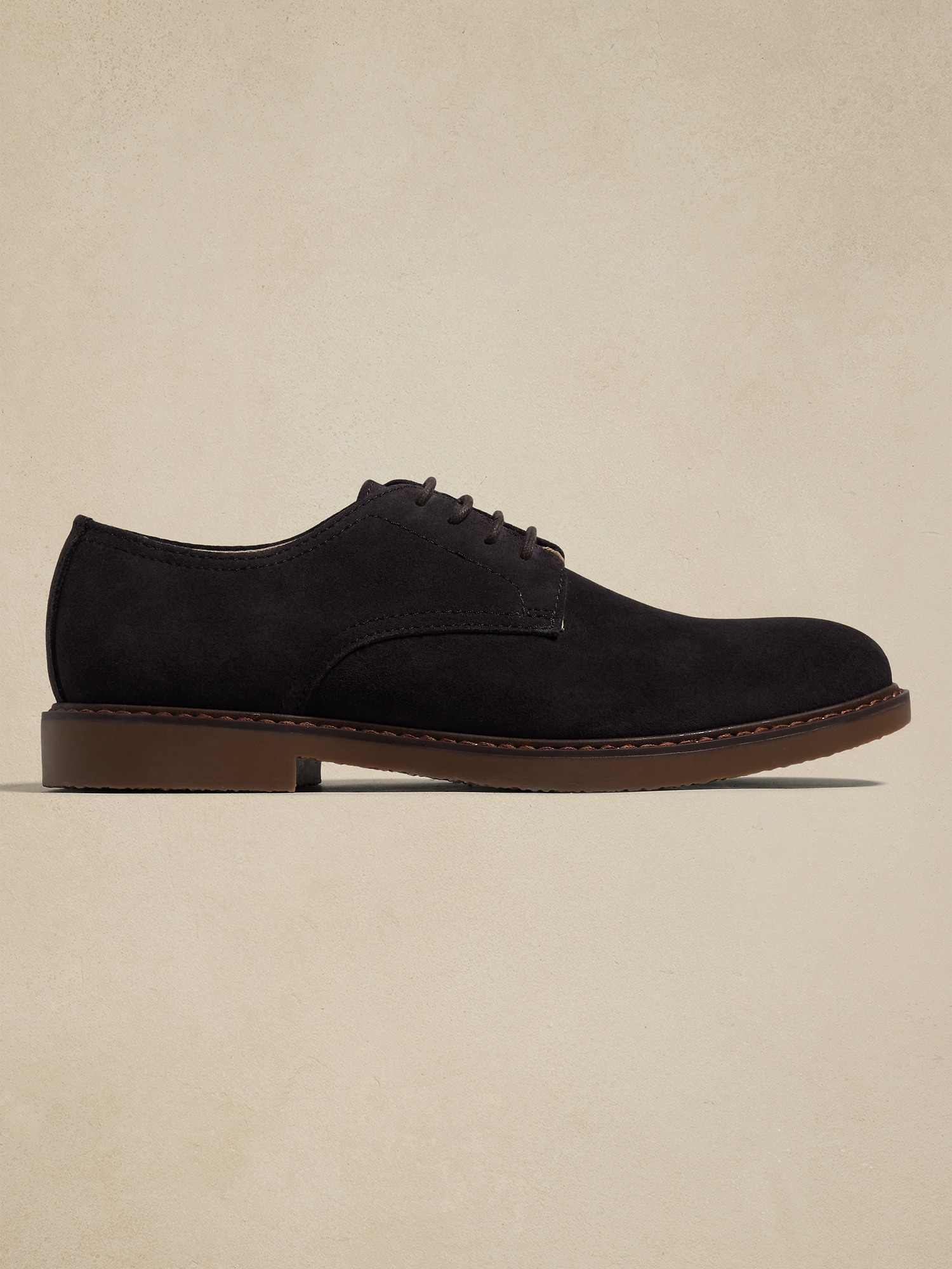 Suede Casual Derby Shoe - Brown