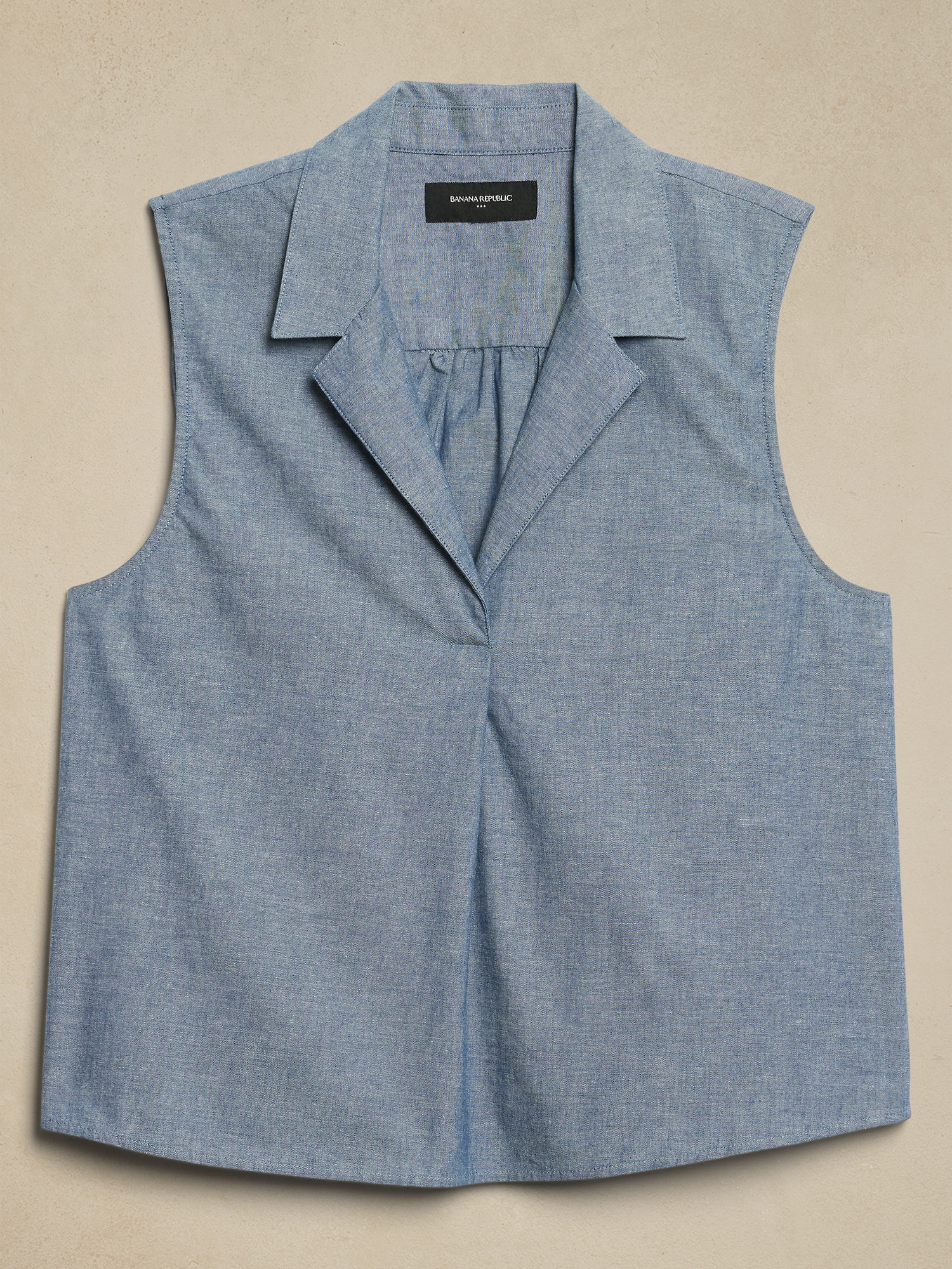 Collared Chambray Top