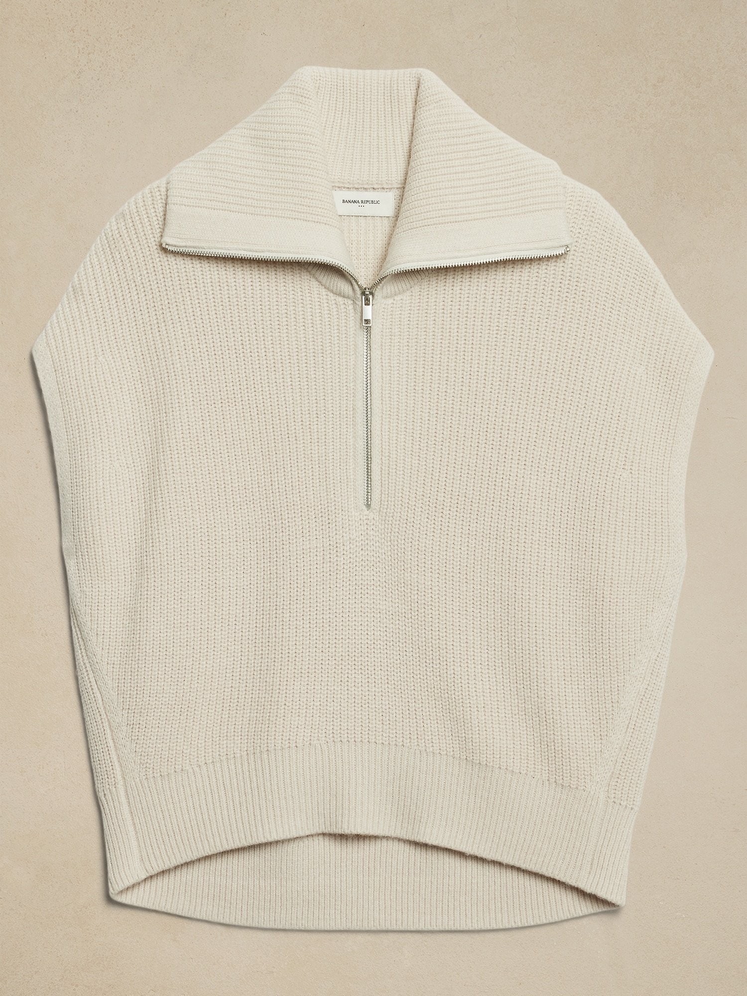 Ribbed Quarter Zip Sweater Vest