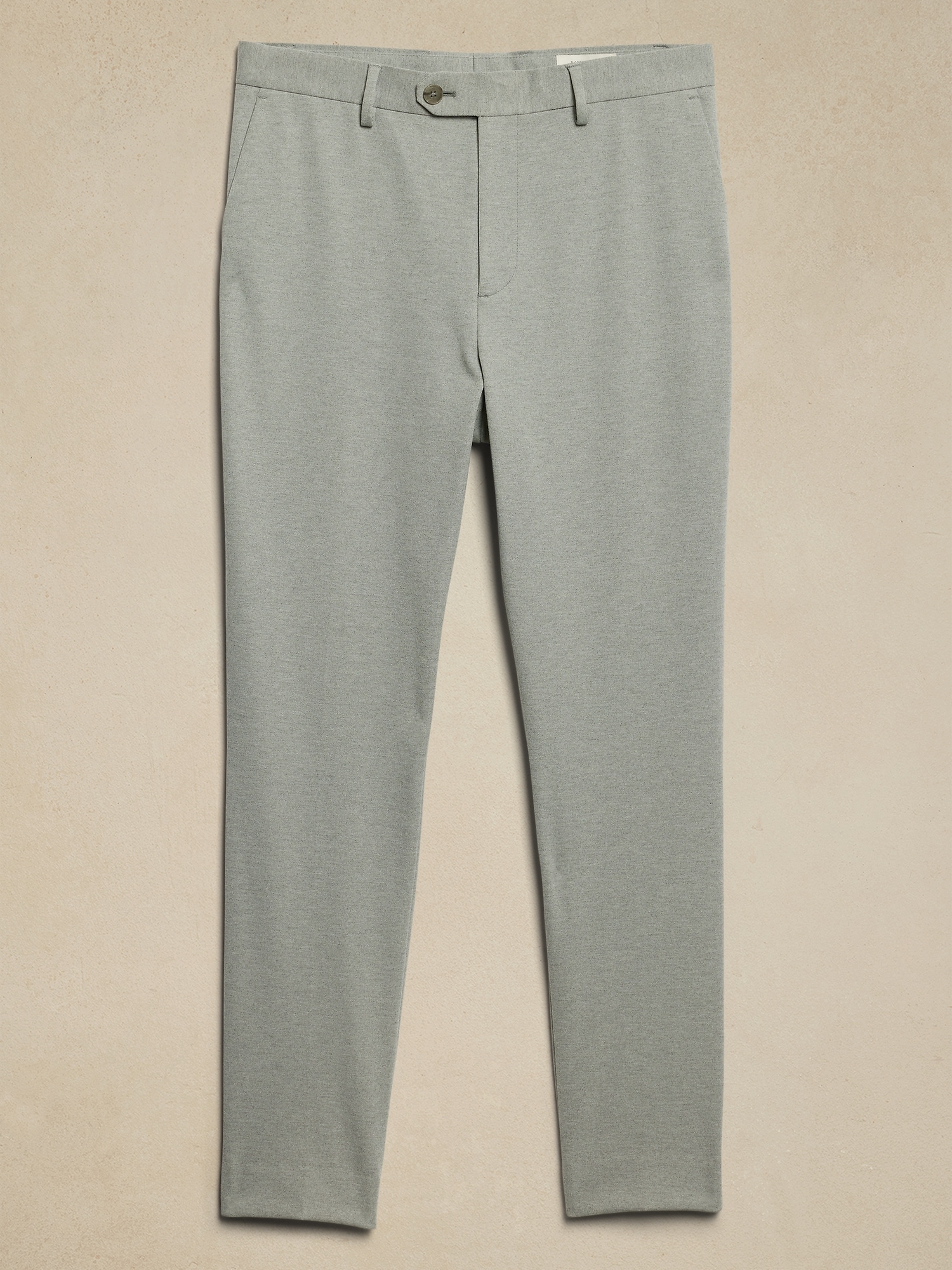 Tailored-Fit Light Gray Knit Suit Trouser