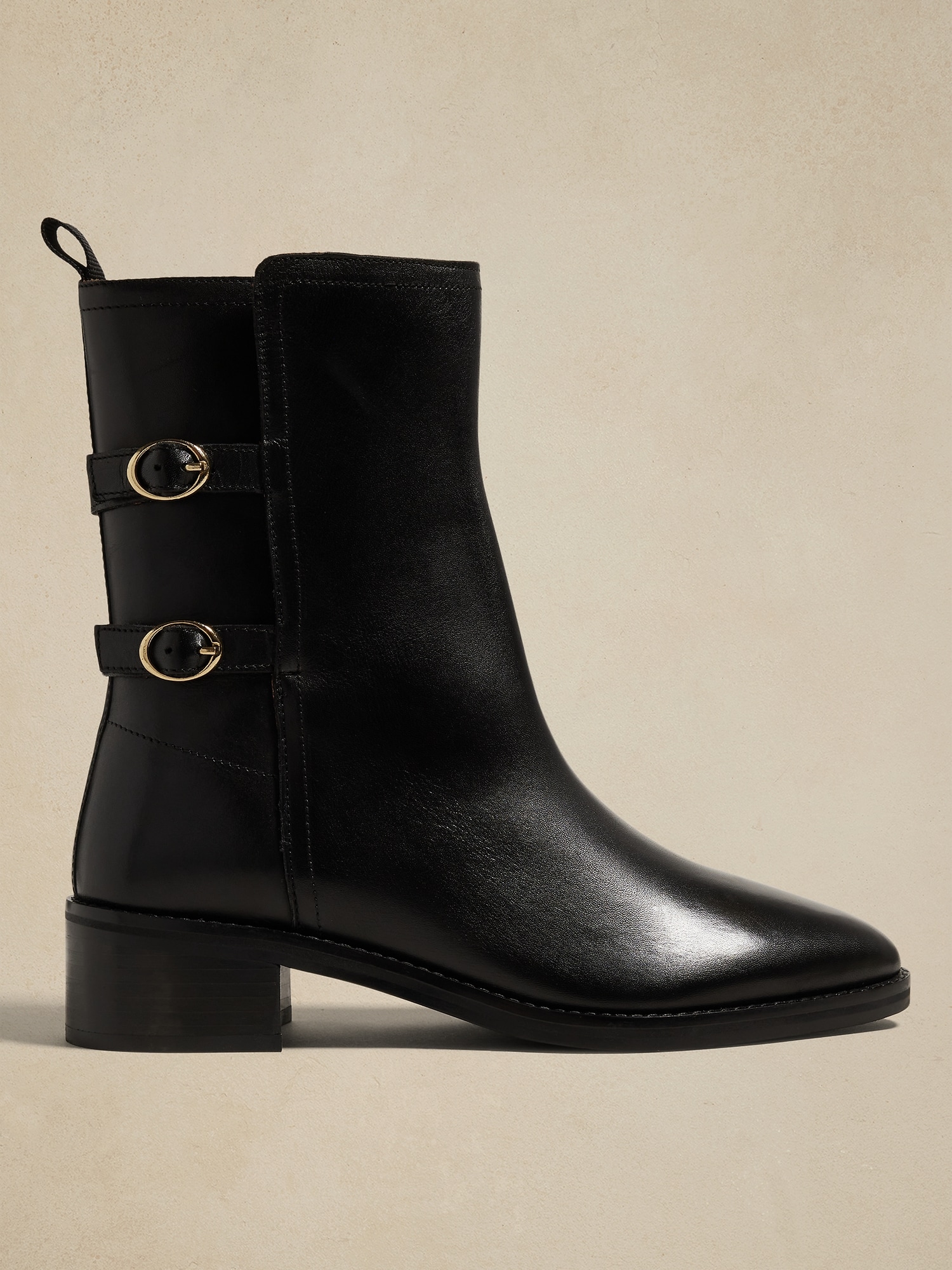 Leather Moto Boot - Black