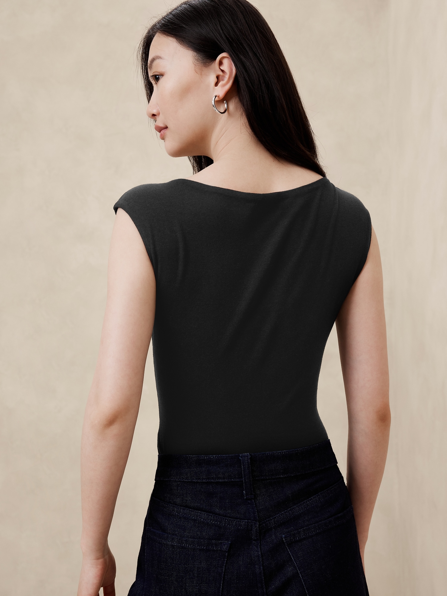 Soft Stretch Cap-Sleeve Bodysuit