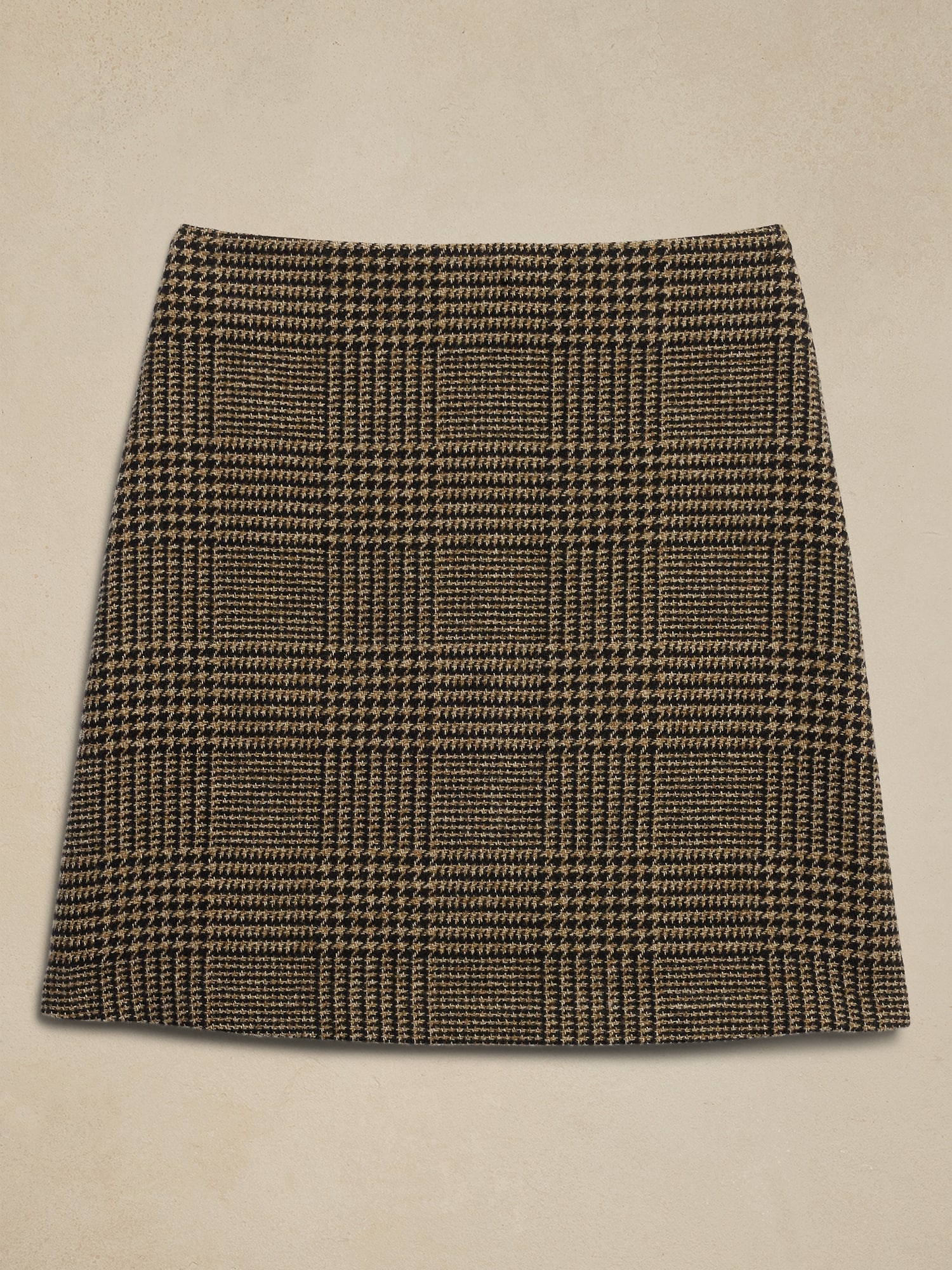 Wool-Blend Houndstooth Mini Skirt