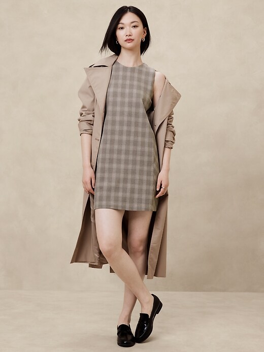 plaid shift mini dress Woodland Jade Plaid Lorna Shift Mini Dress S / Jade Multi