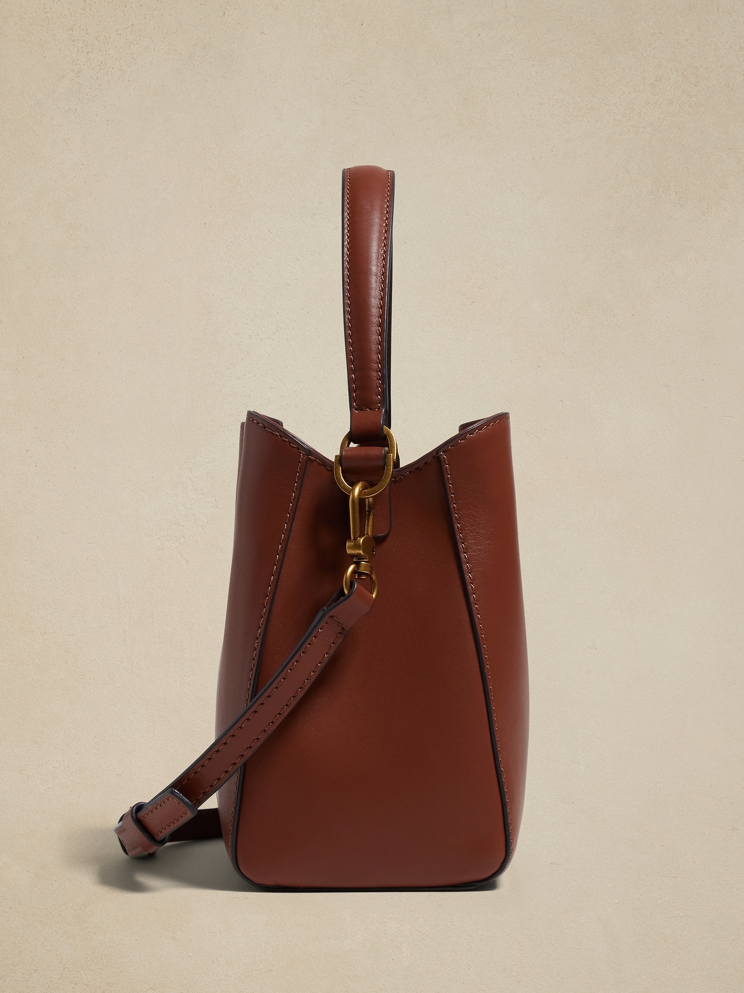 Leather Mini Bucket Bag