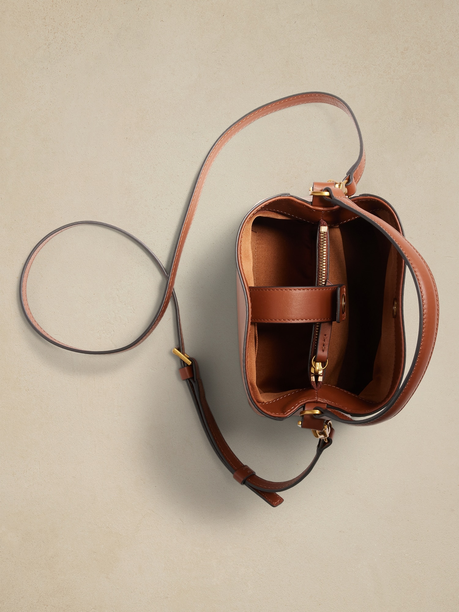 Leather Mini Bucket Bag