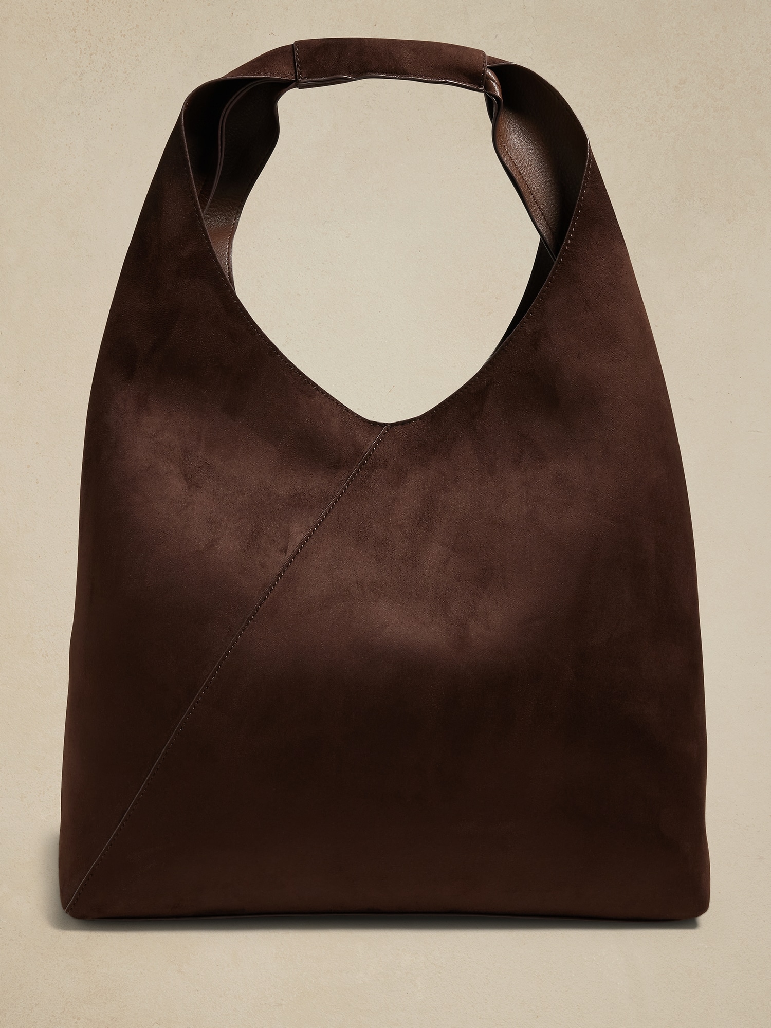 Vegan Leather Slouchy Tote - Brown