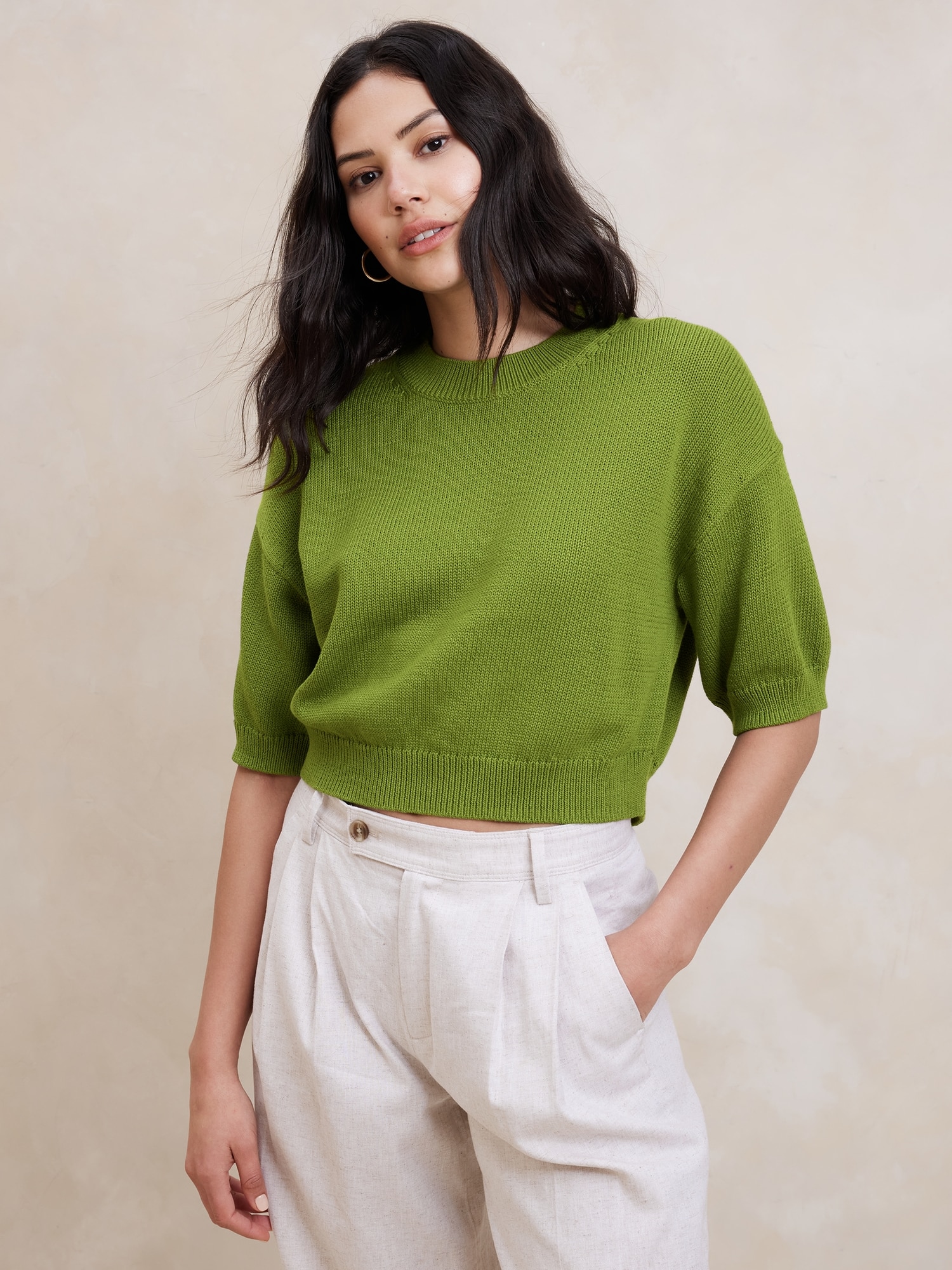 Chunky Pullover Crop Sweater