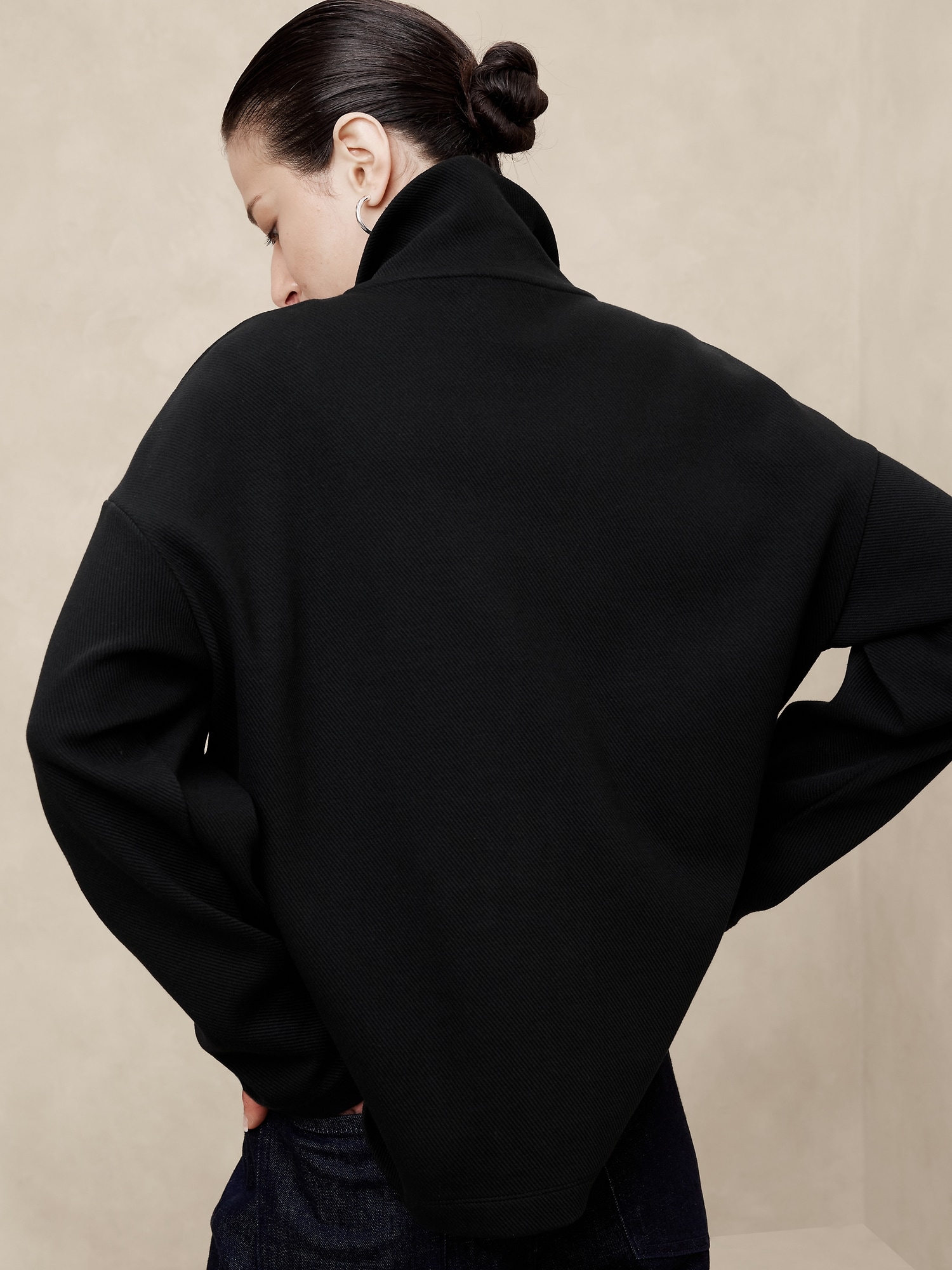 Double Twill Zip Sweatshirt