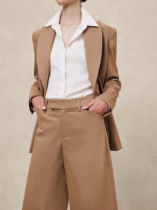 【BAON】Moiko Cool Wide Cotton Pants Stretch-Cotton Icon Trouser | Banana Republic Factory