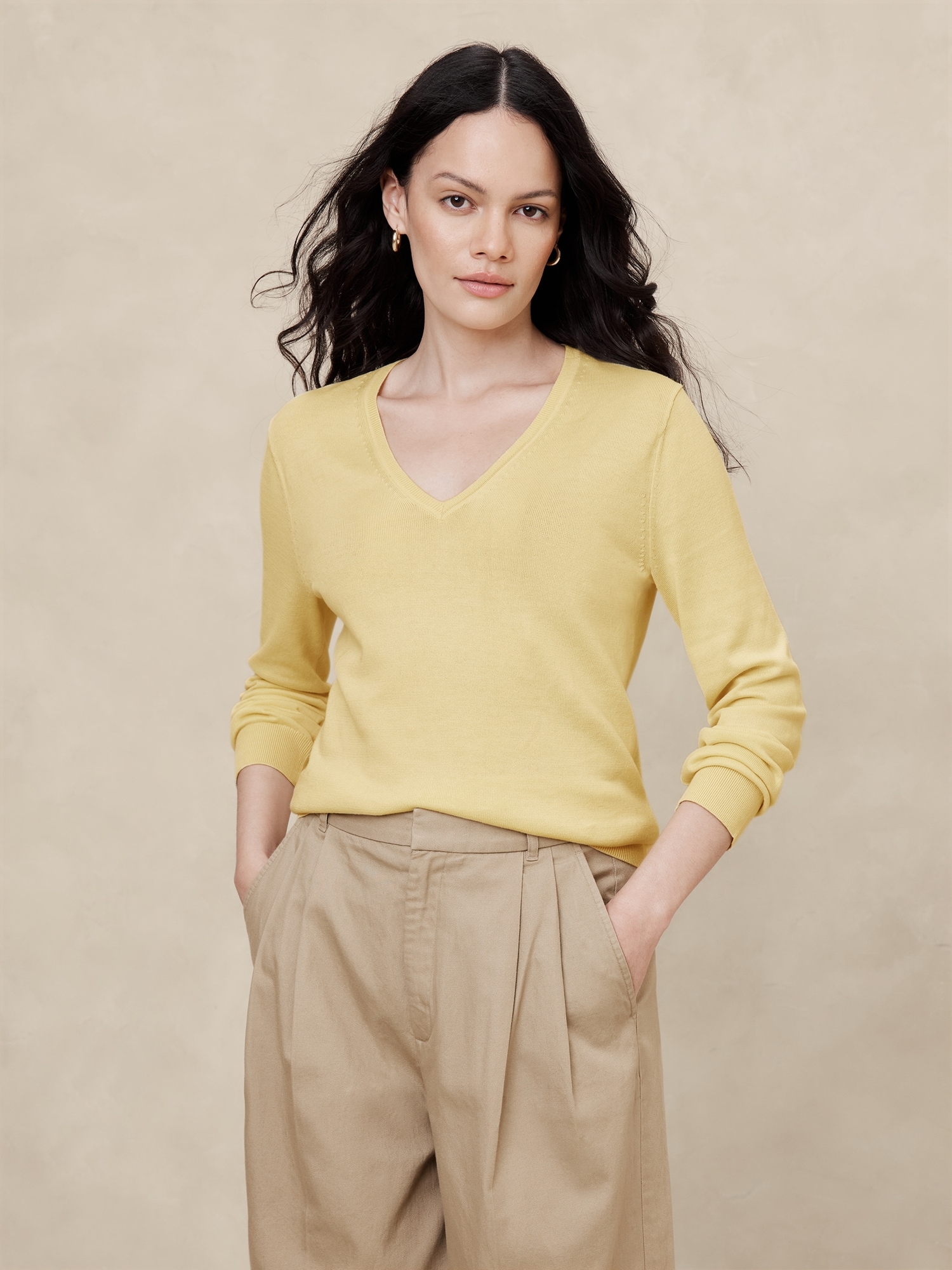 Forever V-Neck Sweater - Yellow