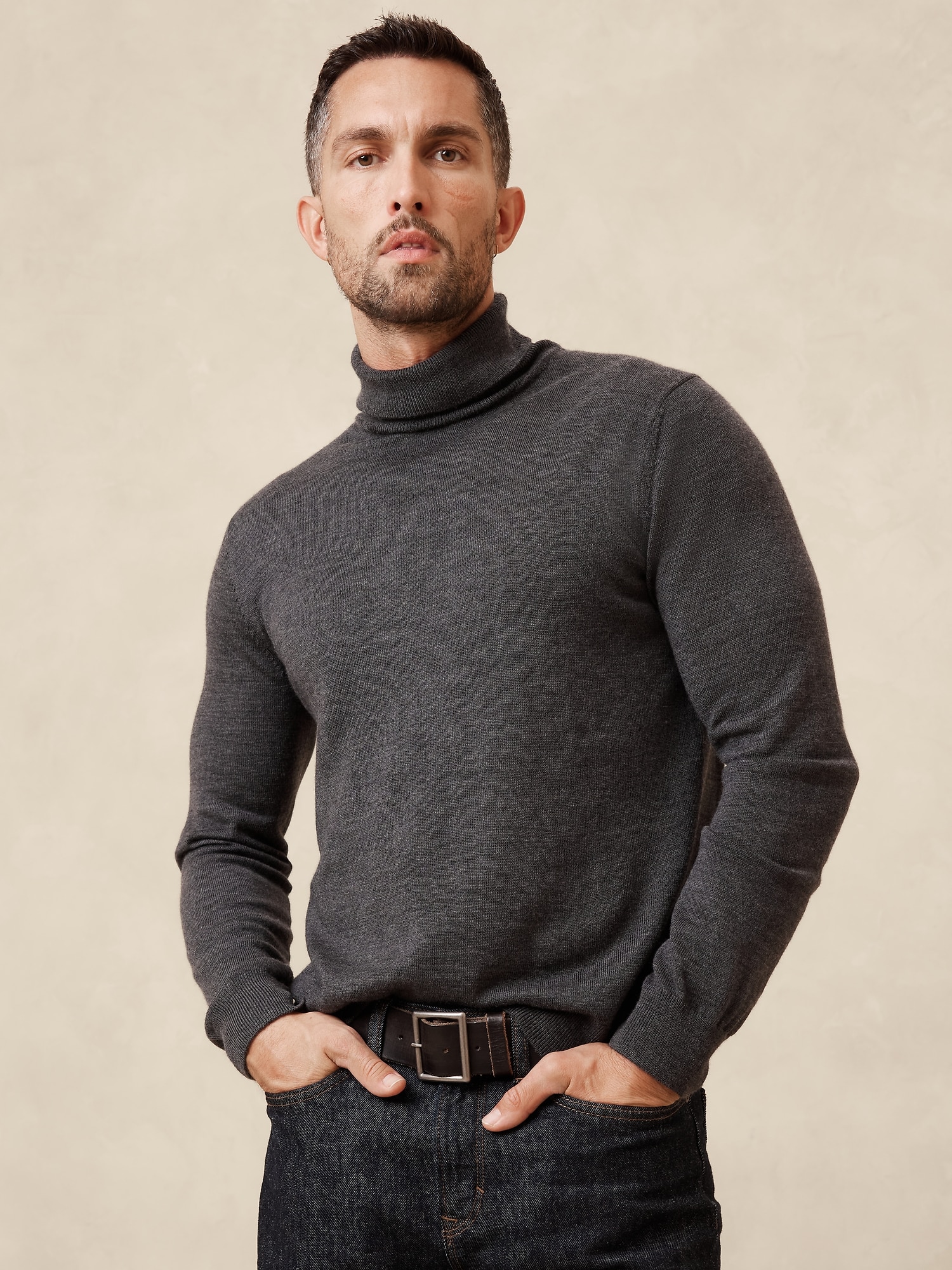 Merino Wool Turtleneck Sweater