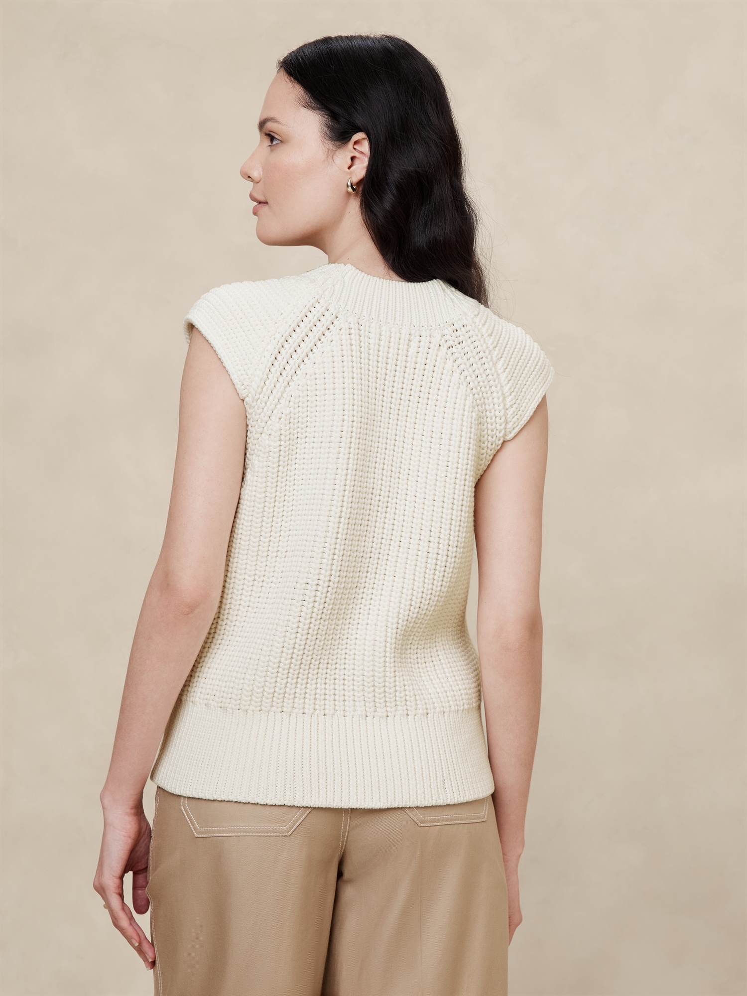 Textured Cross-Vee Sweater