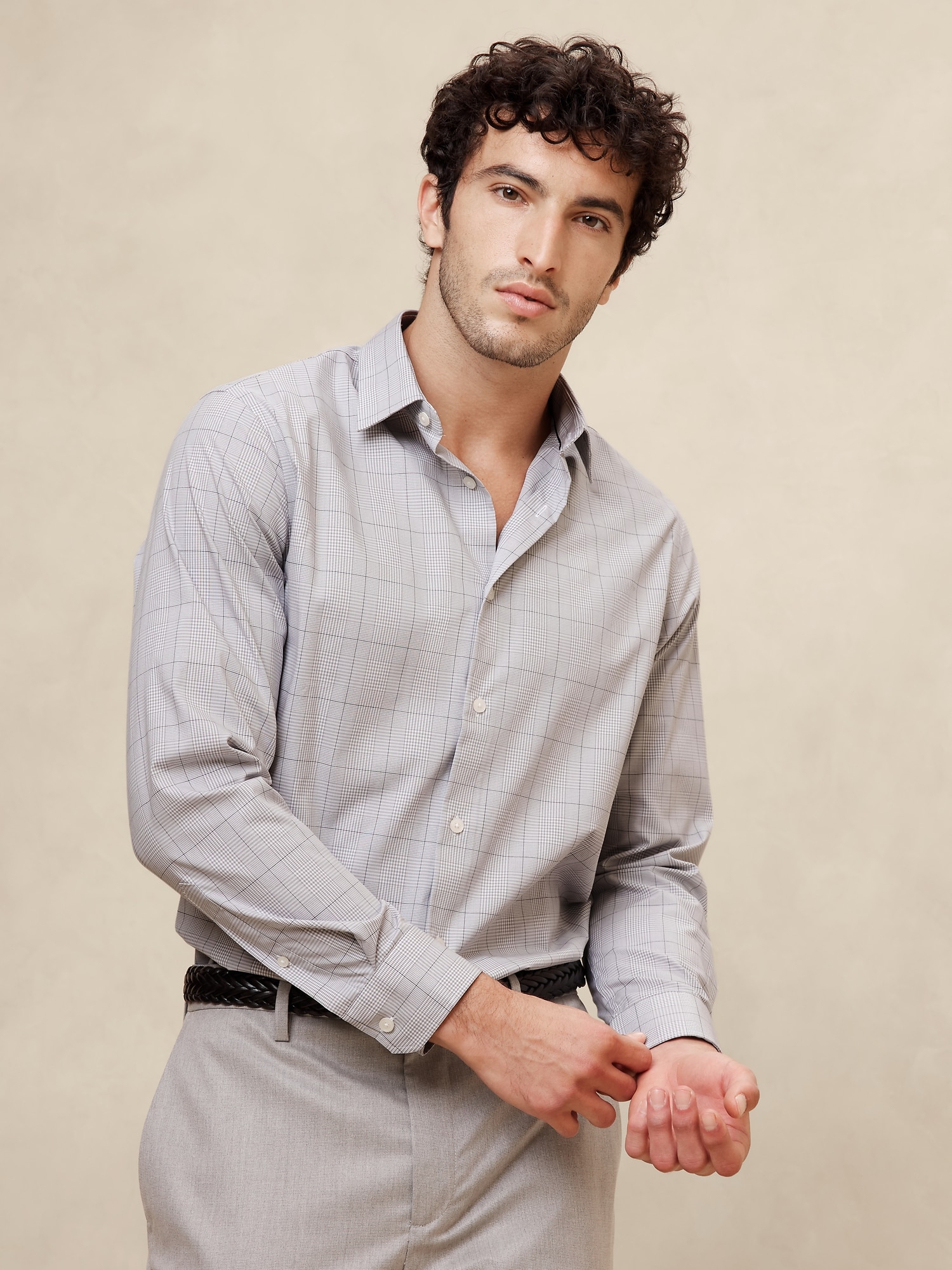 Athletic-Fit Dress Shirt - Gray