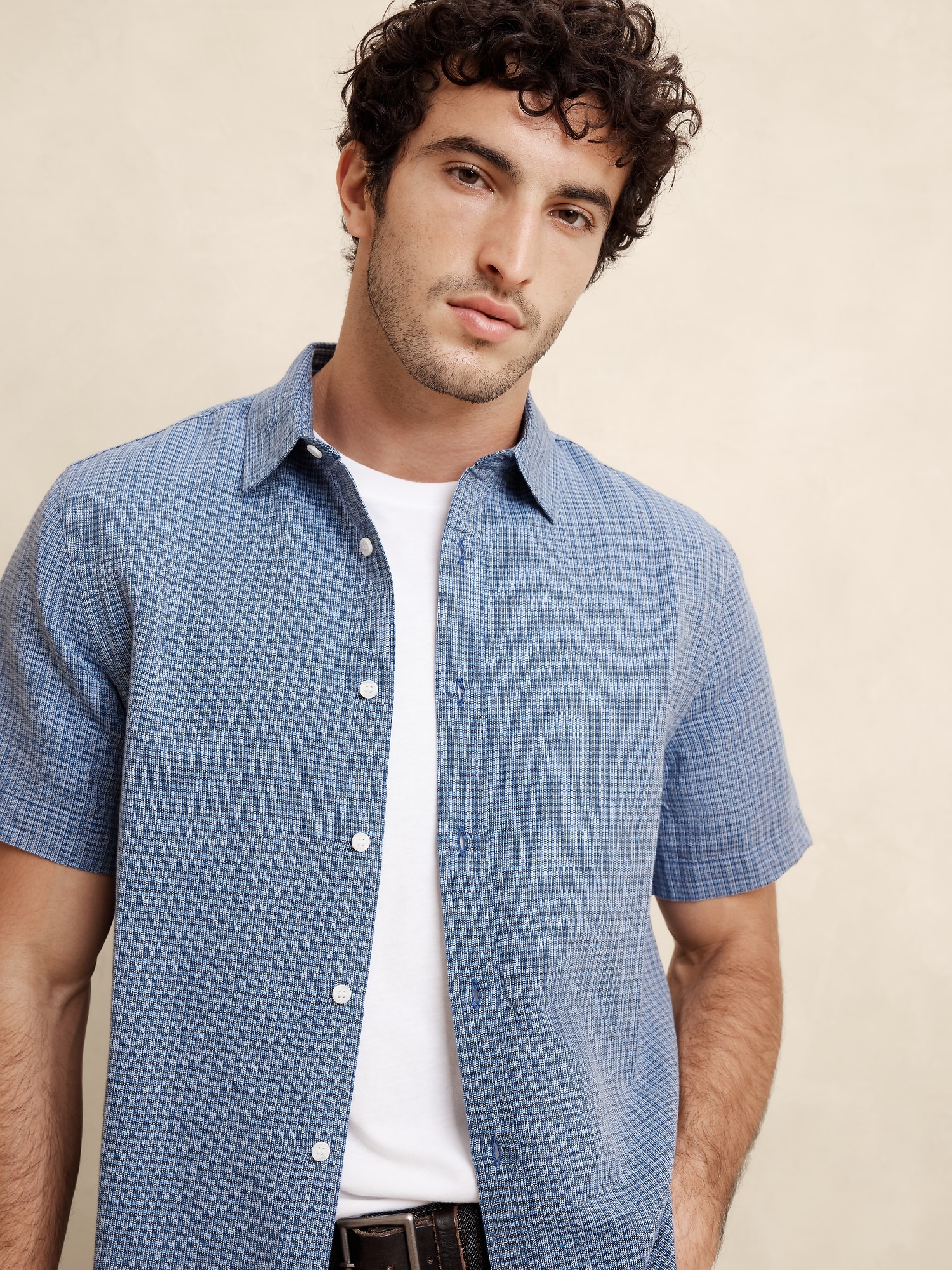 Slim Linen-Blend Shirt