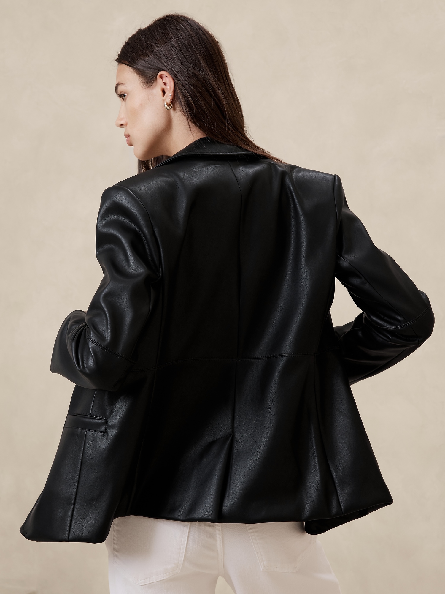 Vegan Leather Blazer