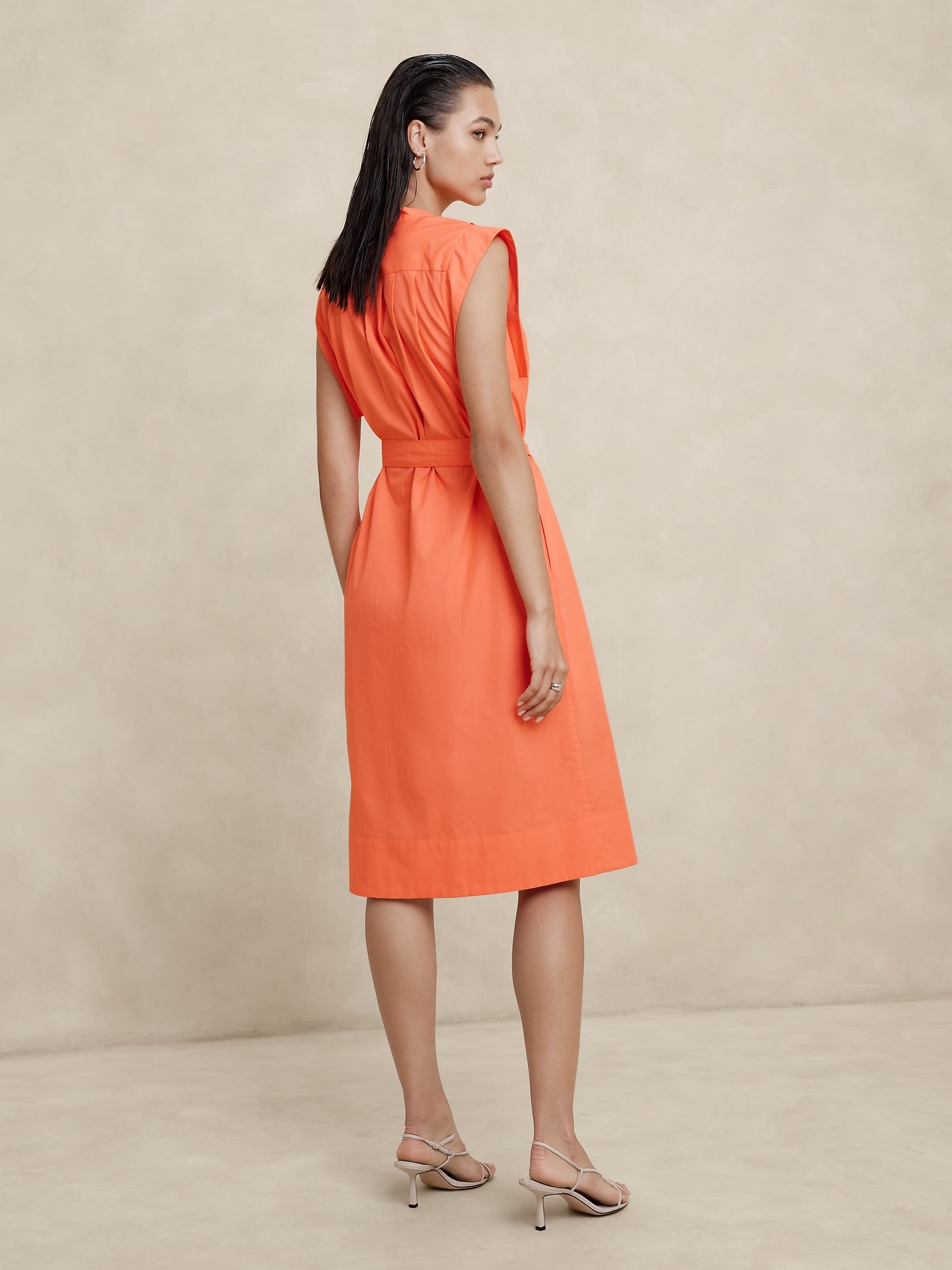 Poplin Midi Shift Shirtdress