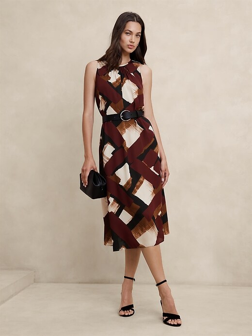 Georgette Midi Shift Dress | Banana Republic Factory