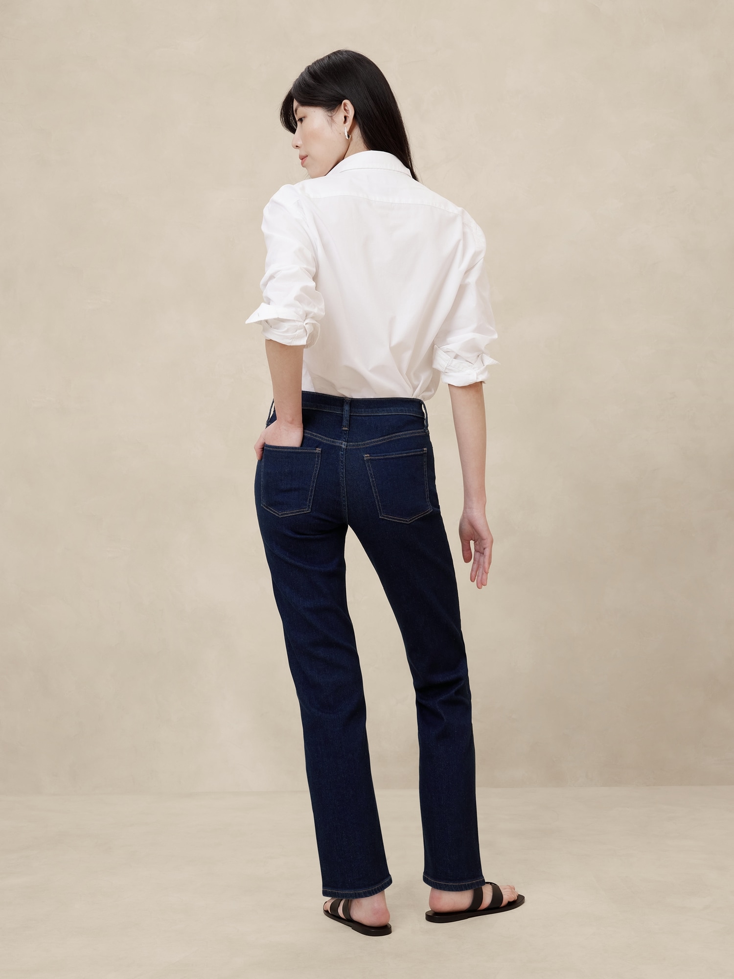 Slim Mid-Rise Raw-Hem Jean