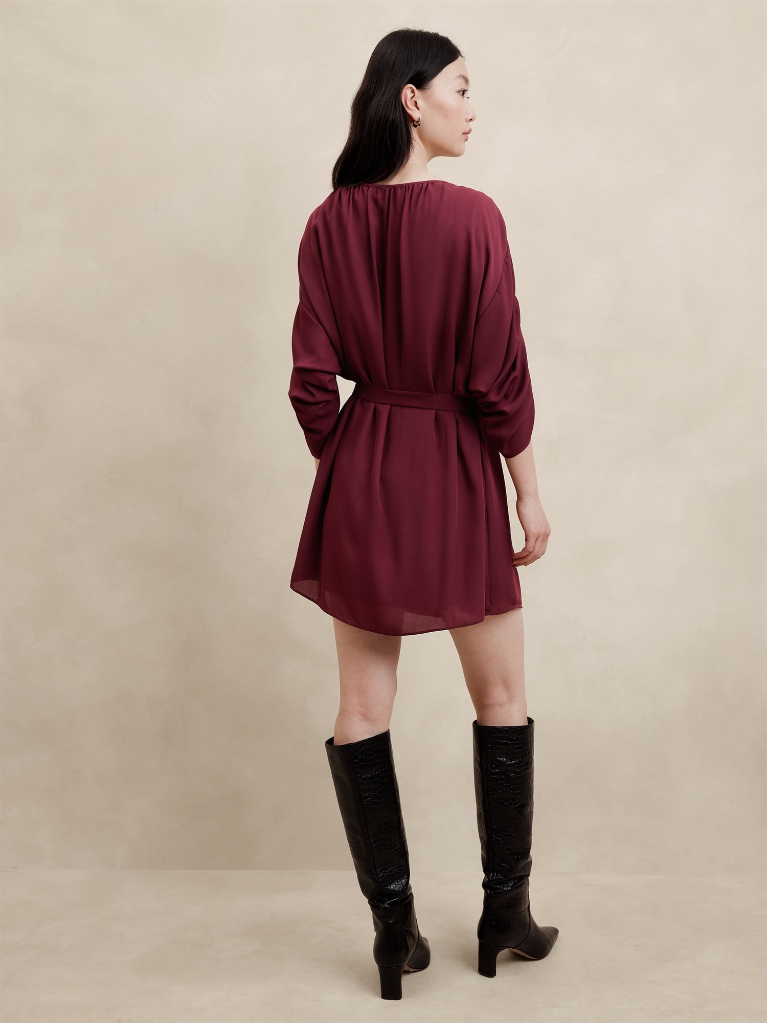 Shirred Mini Dress