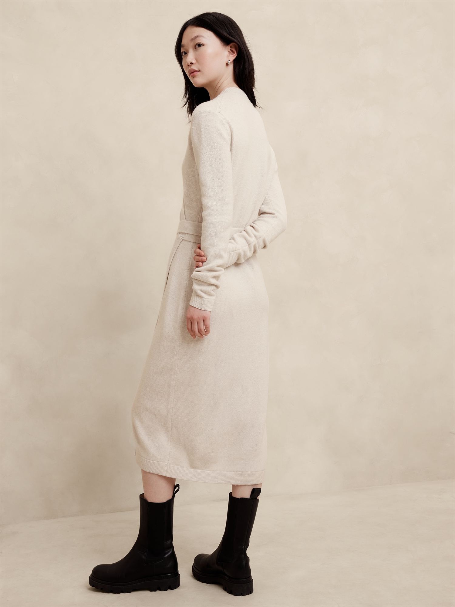 Wrap Midi Sweater Dress