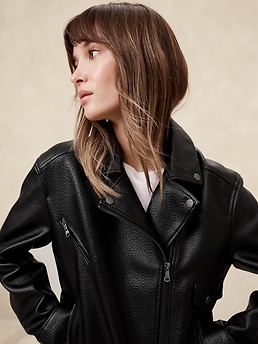 Vegan Leather Moto Jacket | Banana Republic Factory